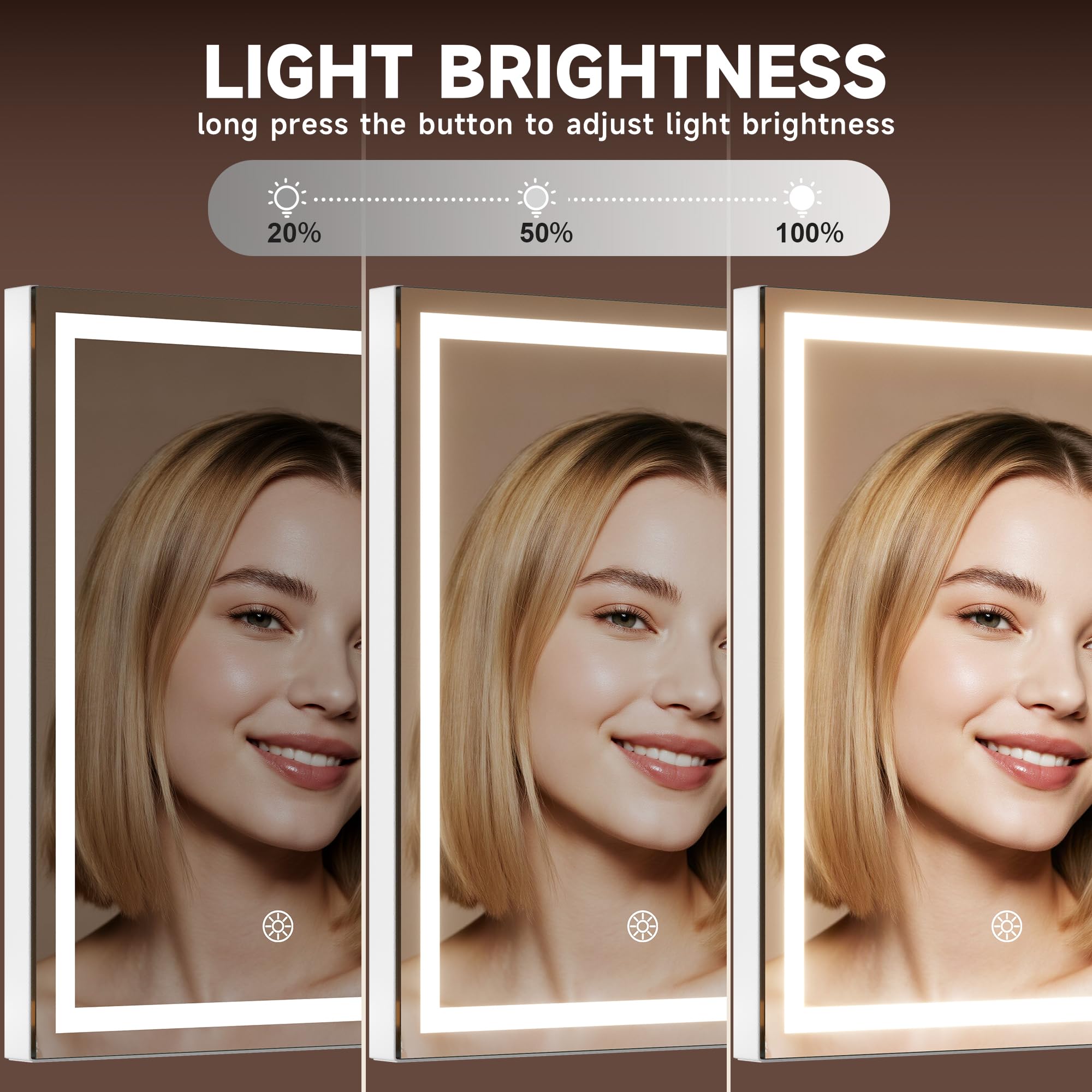 MINISO Vanity Mirror with Lights and Bluetooth Speaker, 17.7  x 13.8  LED Makeup Mirror, Light & Brightness Smart Sensor, Alumin