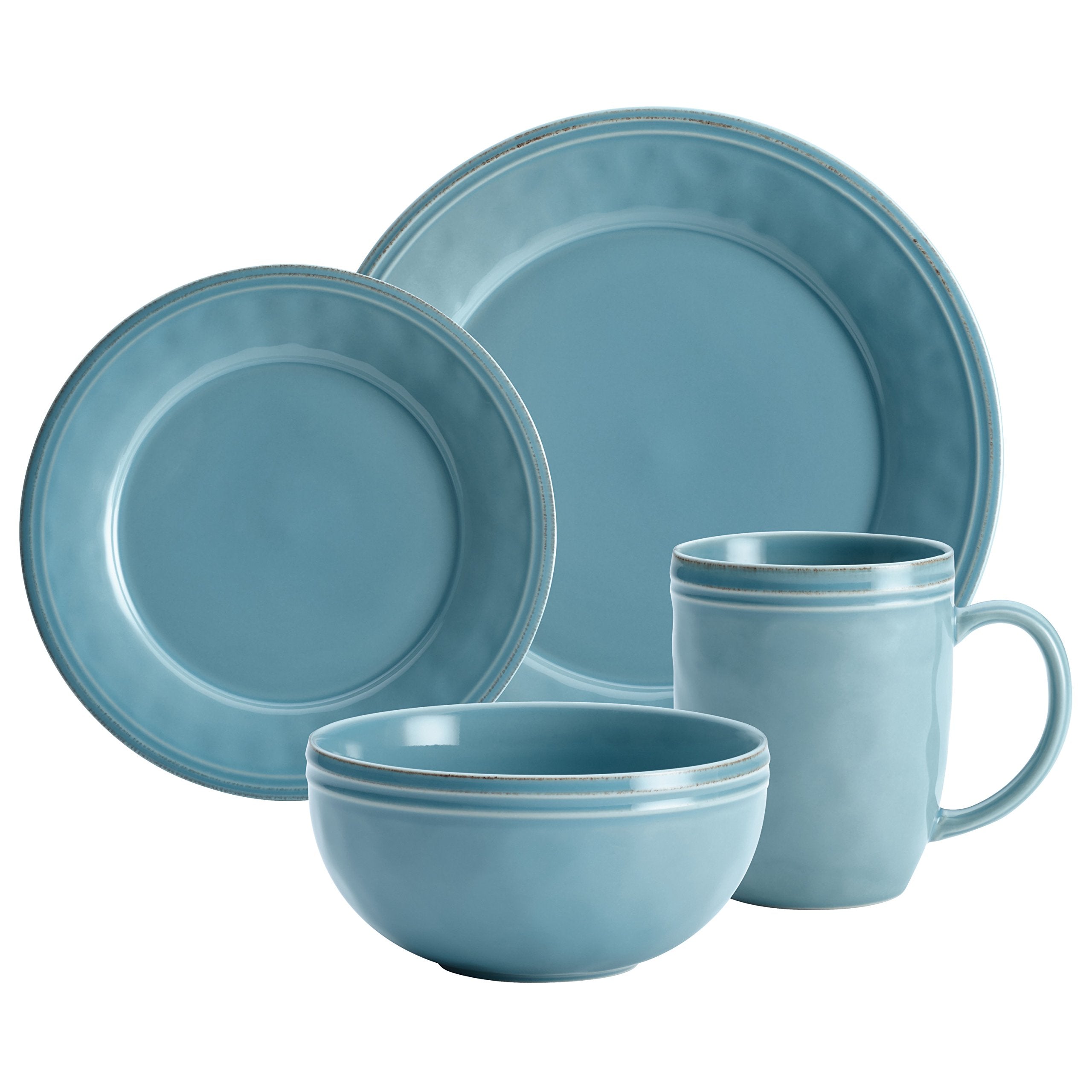 Rachael Ray Cucina Stoneware, 16-piece Dinnerware Set, Agave Blue