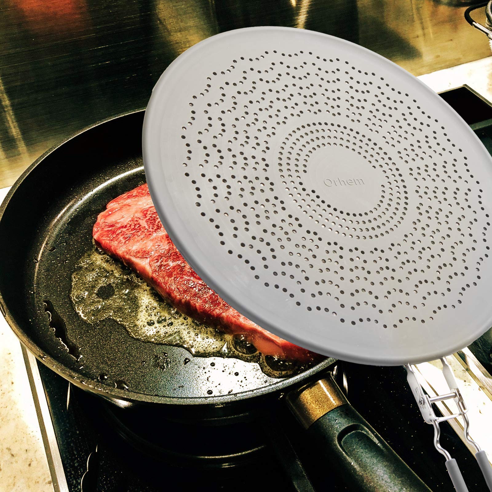 13    Silicone Splatter Screen Pan Cover With Folding Handle, Heat Insulation Cooling Mat, Strainer, Drain Board, Oil Splash Gua