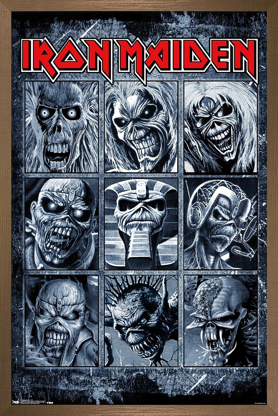 Trends International Iron Maiden - Grid Wall Poster, 14.725'' X 22.375'', Bronze Framed Version