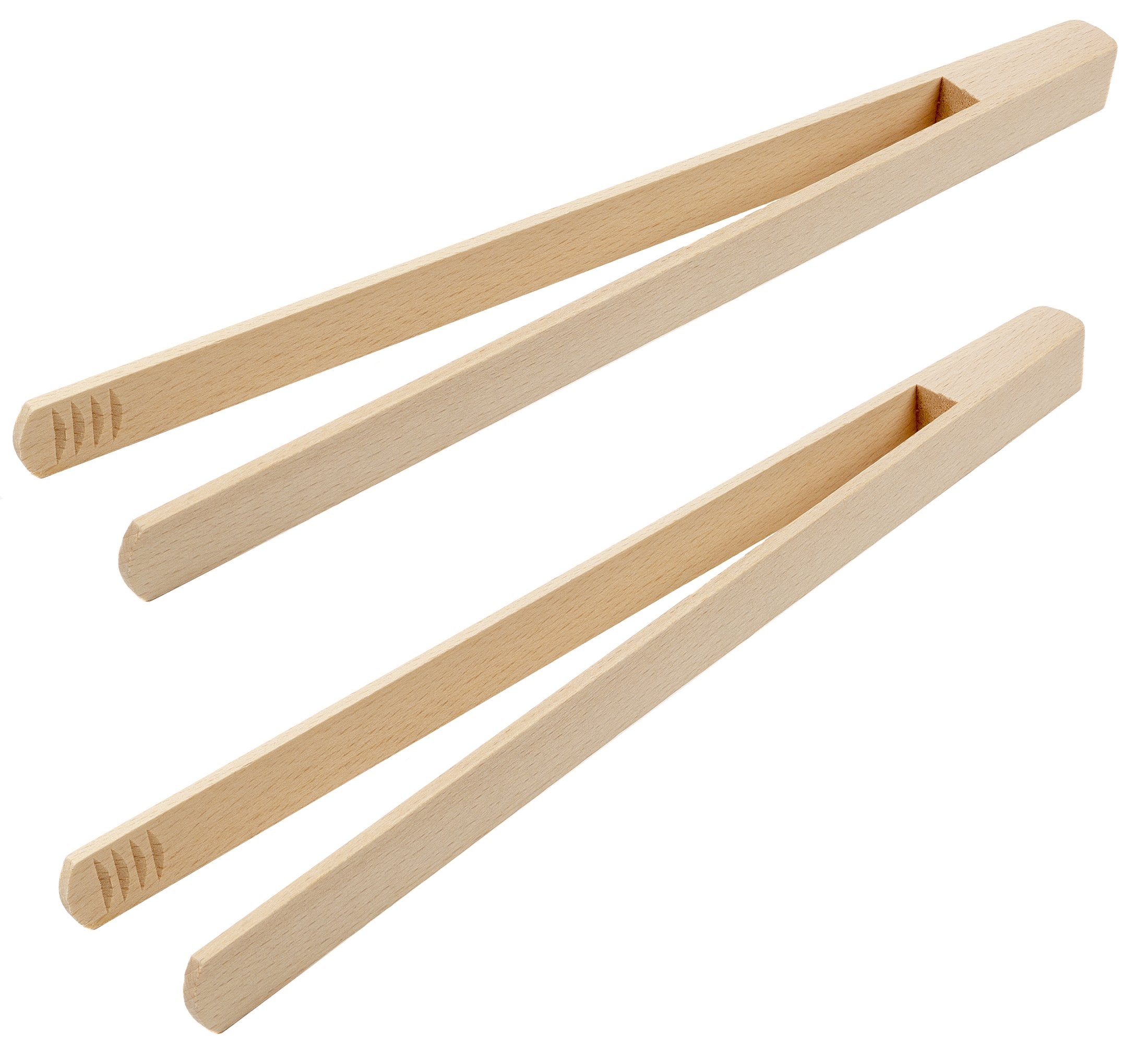 Bicb Premium, Beechwood Wooden Tongs,10    Long Easy Grip Toaster Wooden Tongs, Bread Tong, Wood Tong Perfect For Toast, Salad,
