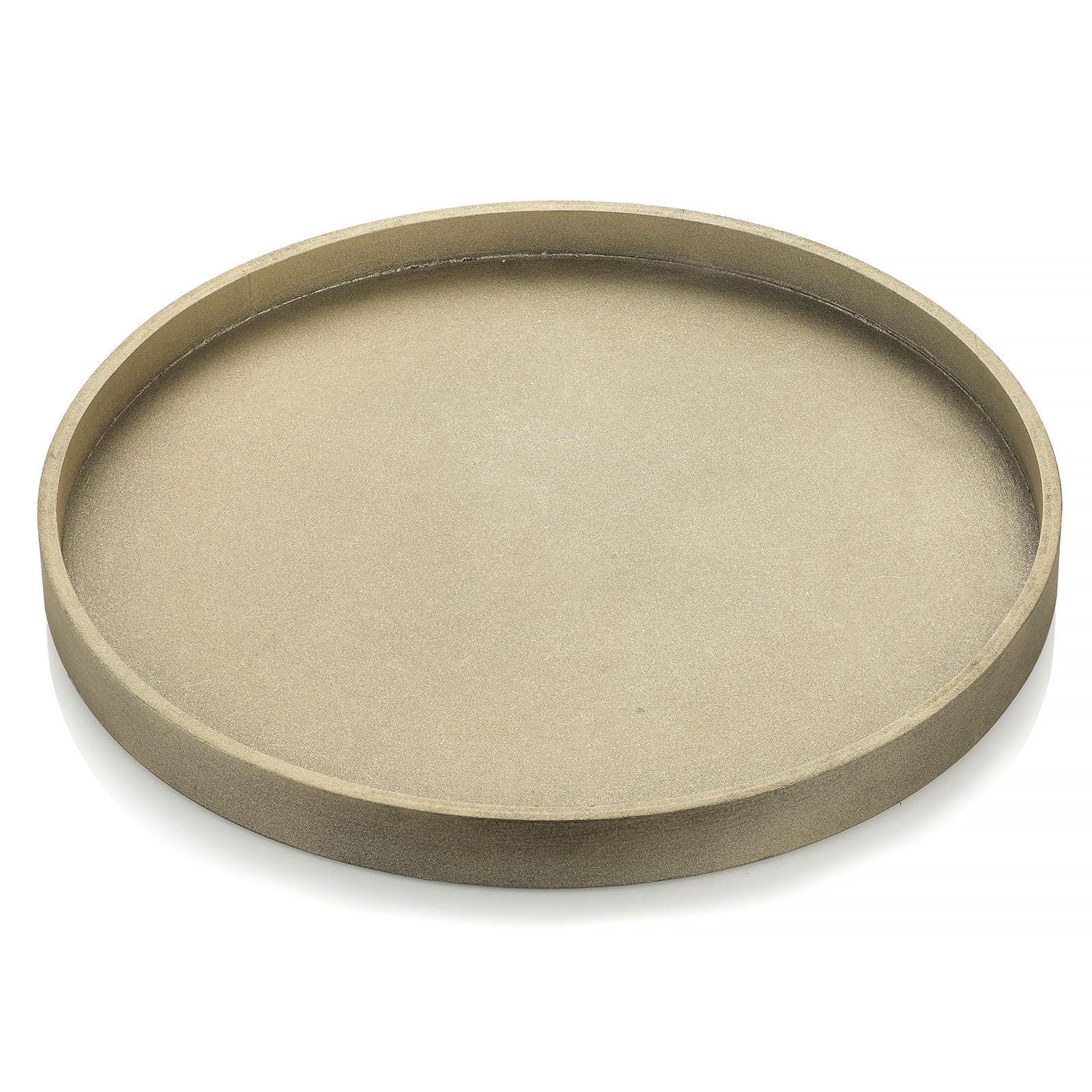 Hanobe Decorative Coffee Table Tray: Rustic Muted Metallic Gold Wood Tray Round Wooden Circle Trays 12'' Farmhouse Centerpiece C
