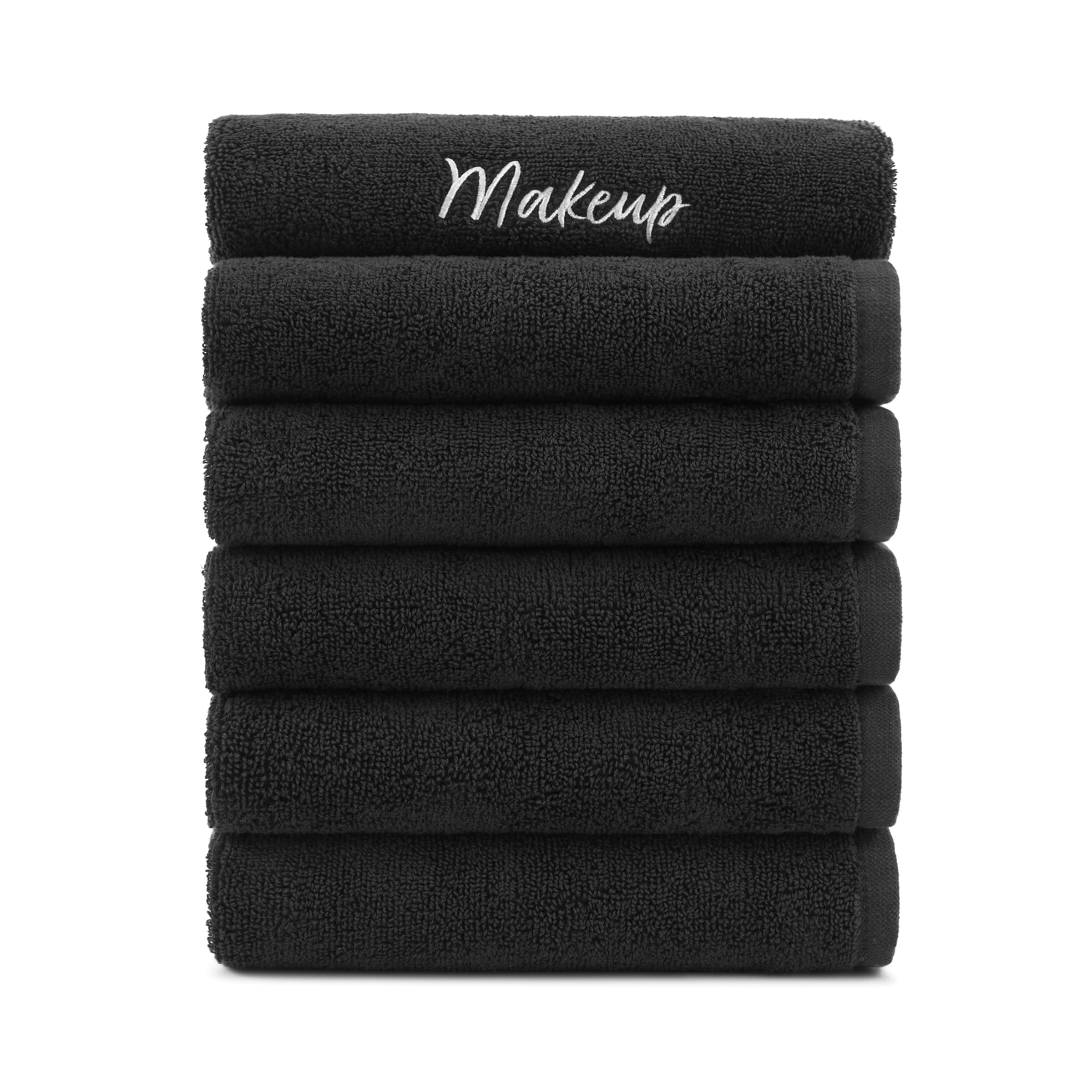 Arkwright Makeup Towels - Pack Of 6 - Super Soft 100% Cotton, Gentle & Lightweight Small Fingertip Powder Room Washcloths, Guest