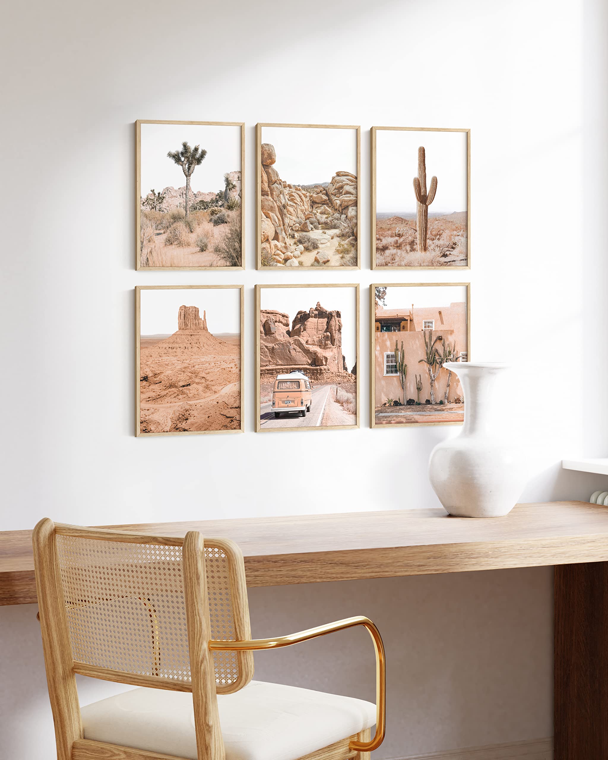 HAUS AND HUES Desert Succulent Wall Art & Botanical Prints Set of 6 Southwestern Wall Decor  Cactus Art Prints  Joshua Tree Wall Art  Desert Art Cactus Wall Decor Posters Nature UNFRAMED (8x10)