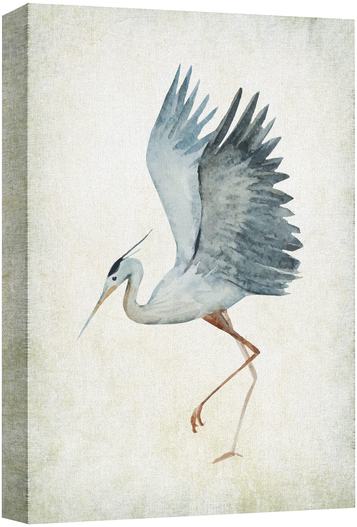 Wall26 - Canvas Wall Art - Heron Bird Spread The Wings - Wild Animal - Gallery Wrap Modern Home Art | Ready To Hang - 32X48 Inch