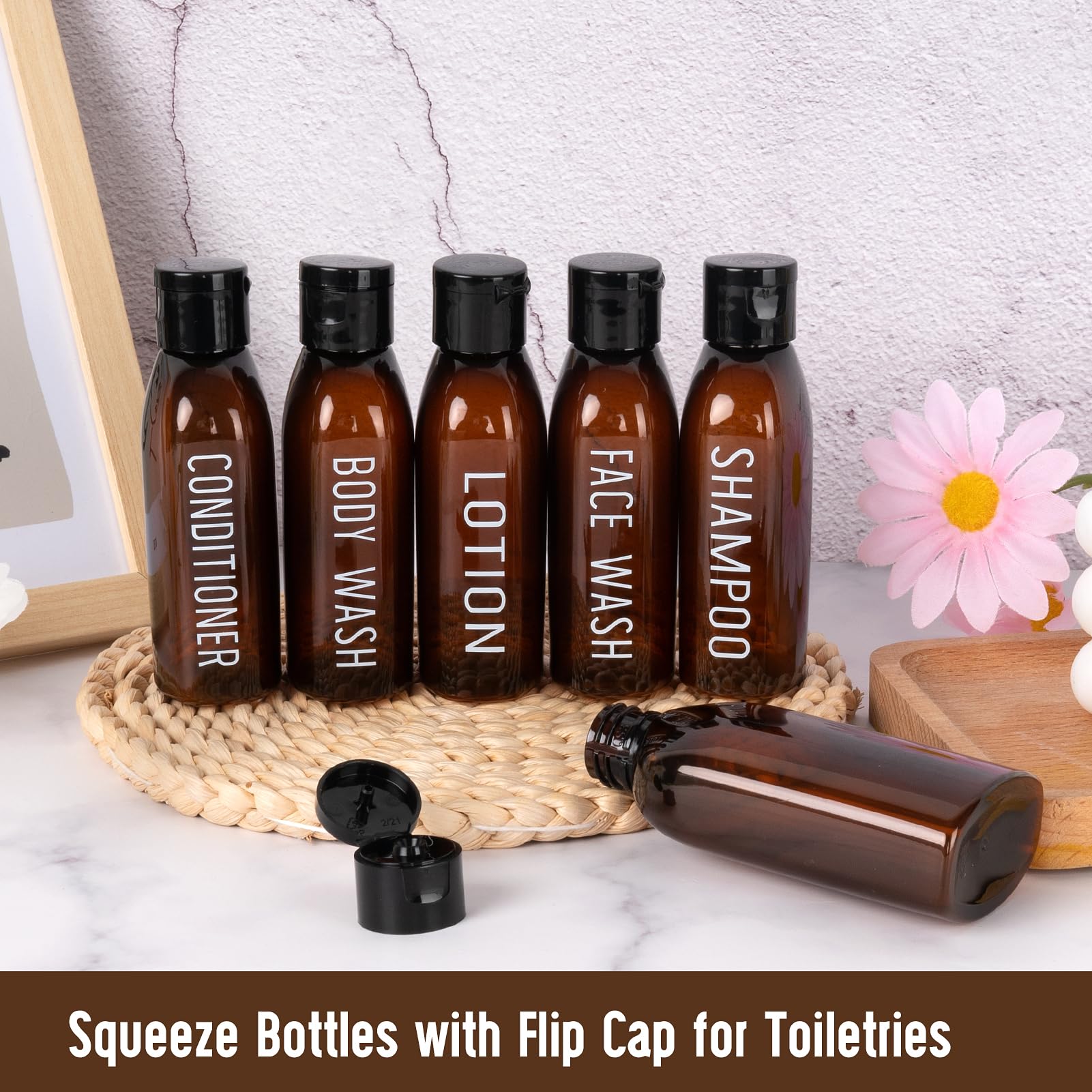 Travel Bottles For Toiletries 6 Pcs 3.4Oz/100Ml Travel Size Containers Plastic Lotion Bottles Tsa Approved Leak Proof Squeeze Bo
