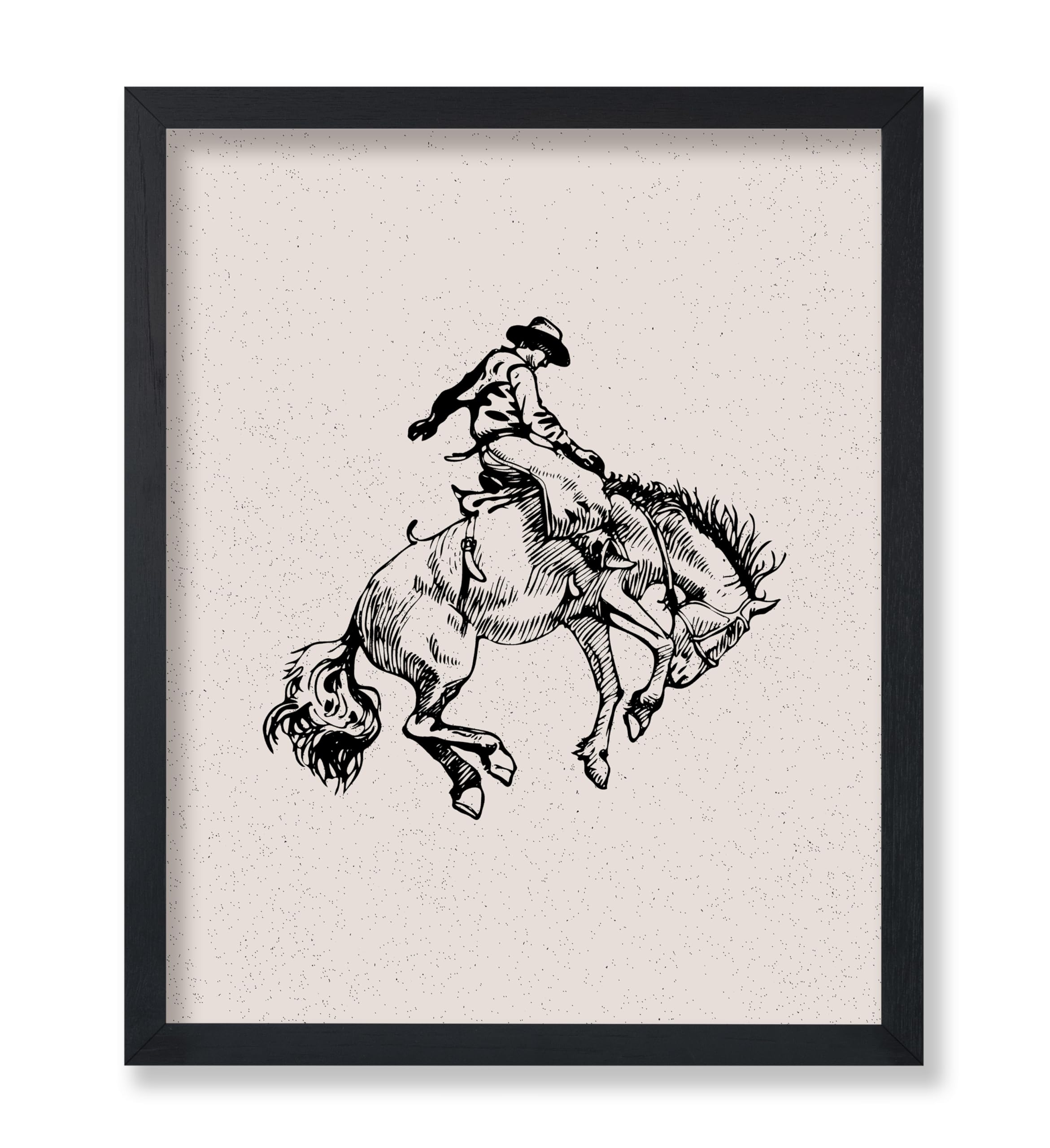 Poster Master Cowboy Poster - Retro Cowboy On Bucking Horse Print - Rodeo Art - Western Art - Wild West Art - Gift For Him & Her