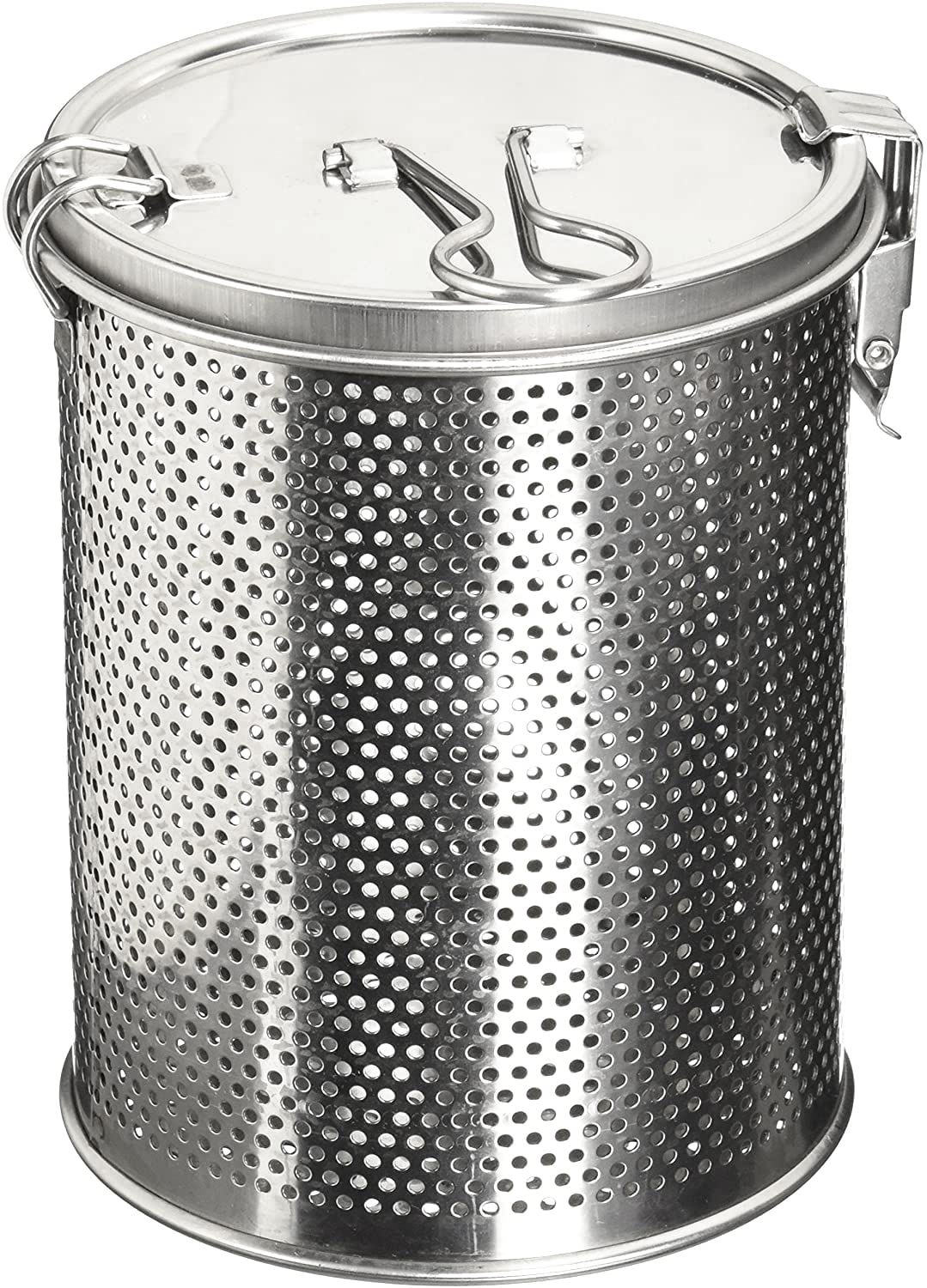 Commercial Grade D 3.9'' X H 5.3'' Genuine Stainless Steel 18/8 Perforated Strainer - One Touch Lock System - Restaurant & Home