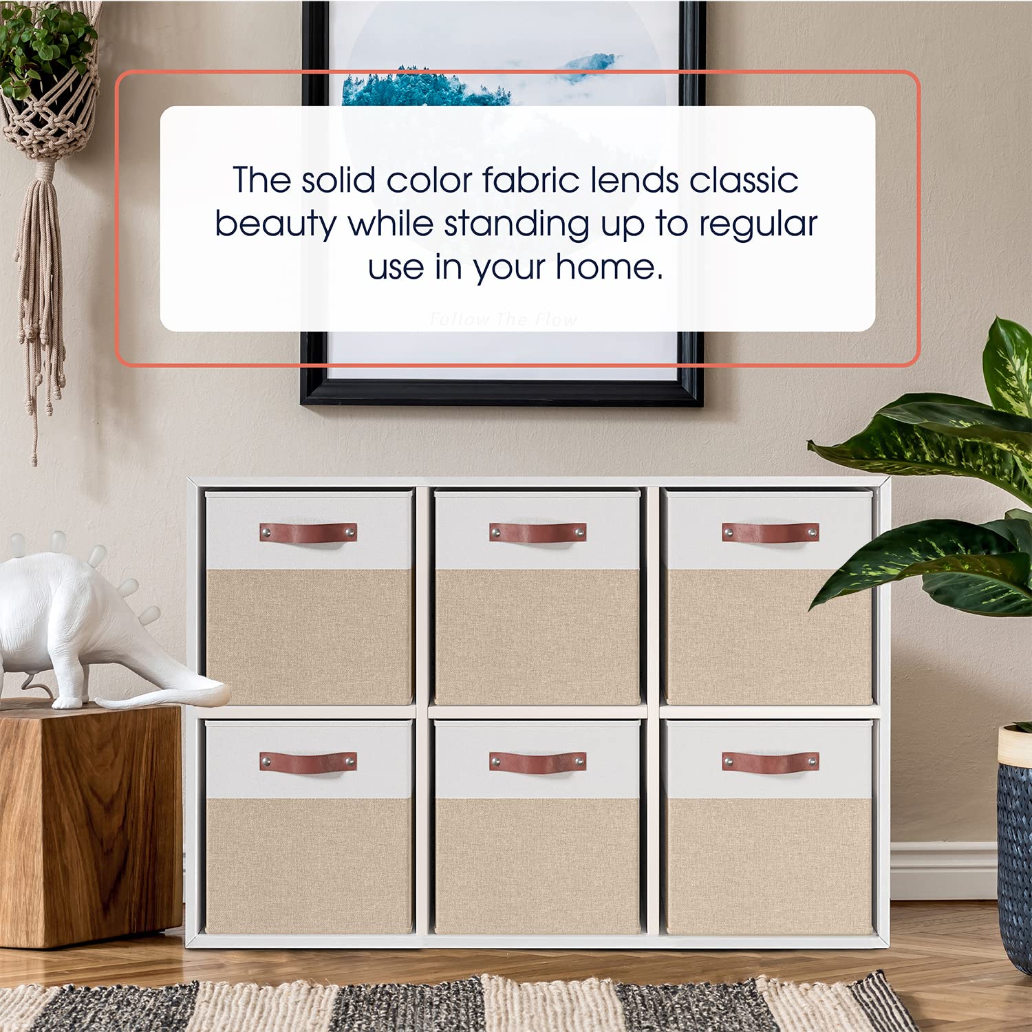 Ornavo Home 13 X 13 Storage Cube Bins, Foldable Collapsible Fabric Storage Bins Box Linen Shelf Basket Cube Organizer For Closet