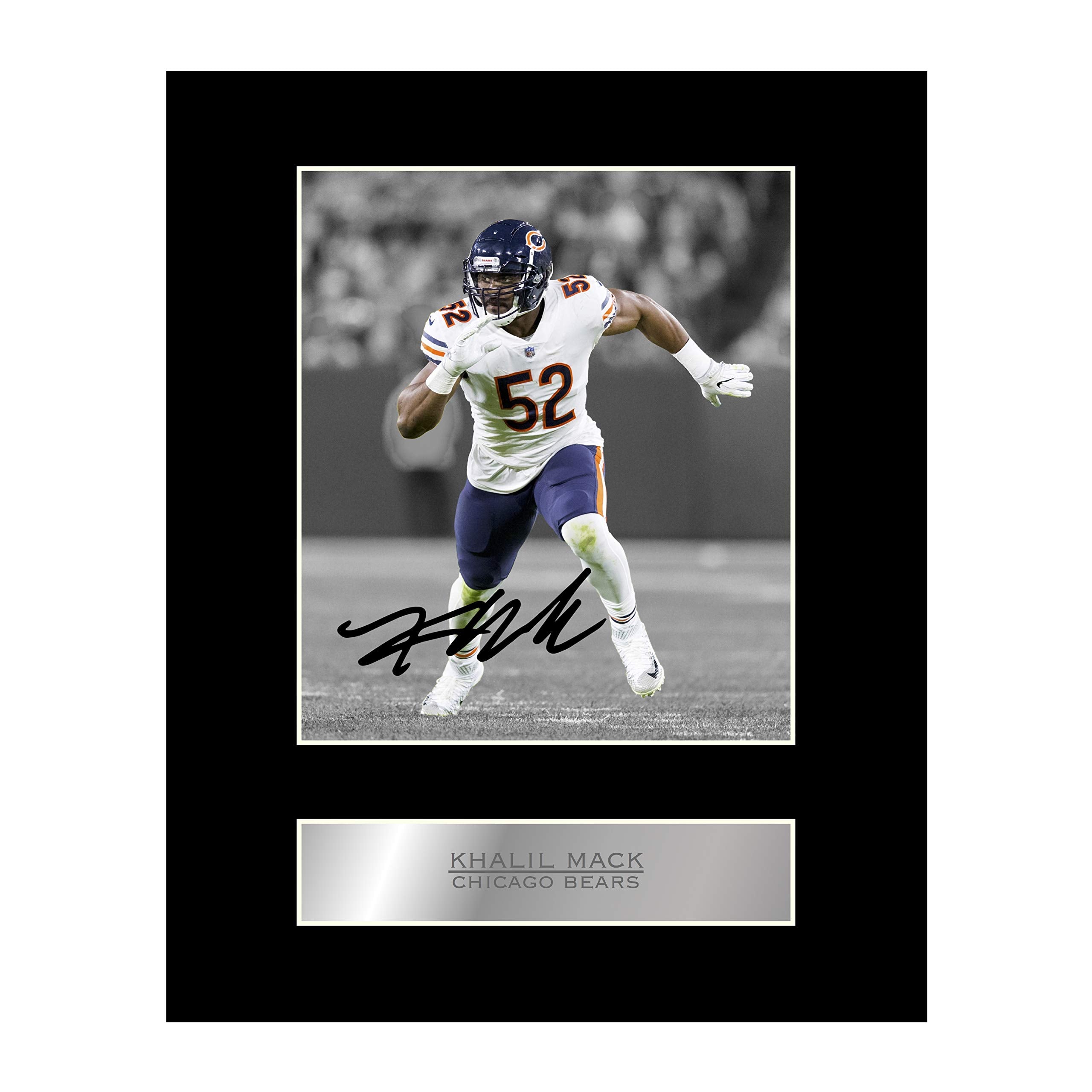 Iconic Pics Khalil Mack Signed Mounted Photo Display #02 Printed Autograph Picture Print