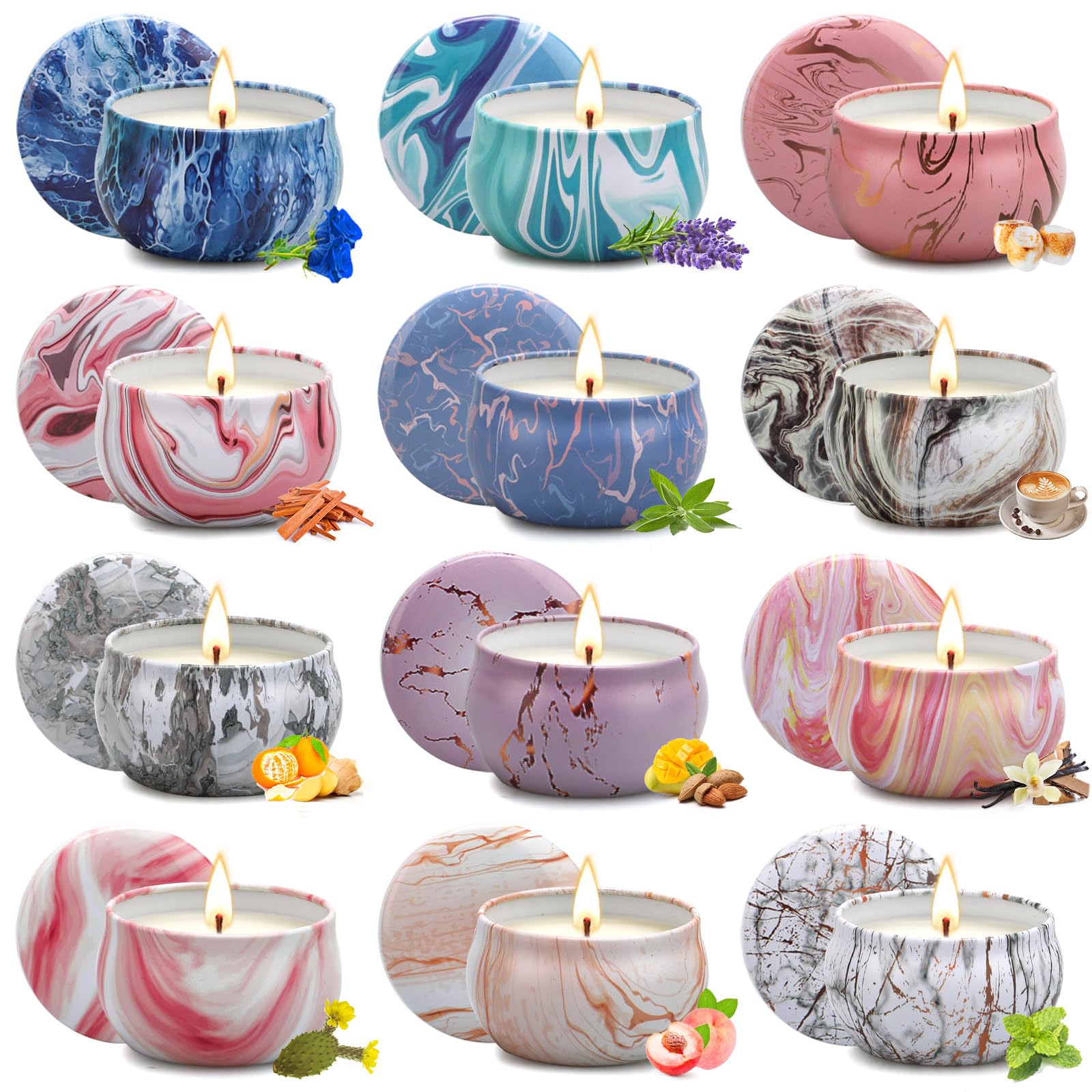 Scented Candles Gifts for Women, 12 Pack Candles for Home Scented, 30 Oz Soy Wax Candles Gifts Sets, 240H Burning Candles for Sc