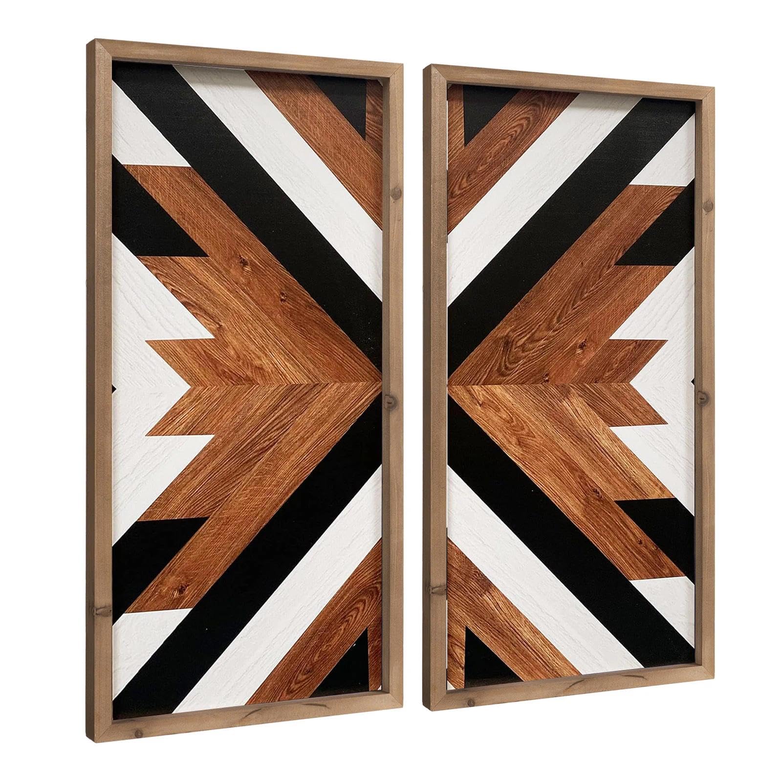 Flangairy Southwestern Aztec Wall Decor, Native American Wood Wall Art Print Navajo Tribal Western Modern Boho For Home Living R