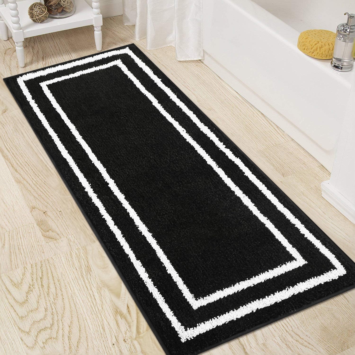Uphome Bath Mats For Bathroom Non Slip, Plush Microfiber Large Bathroom Rugs, Water Absorbent Bathroom Shower Mat, Machine Washa