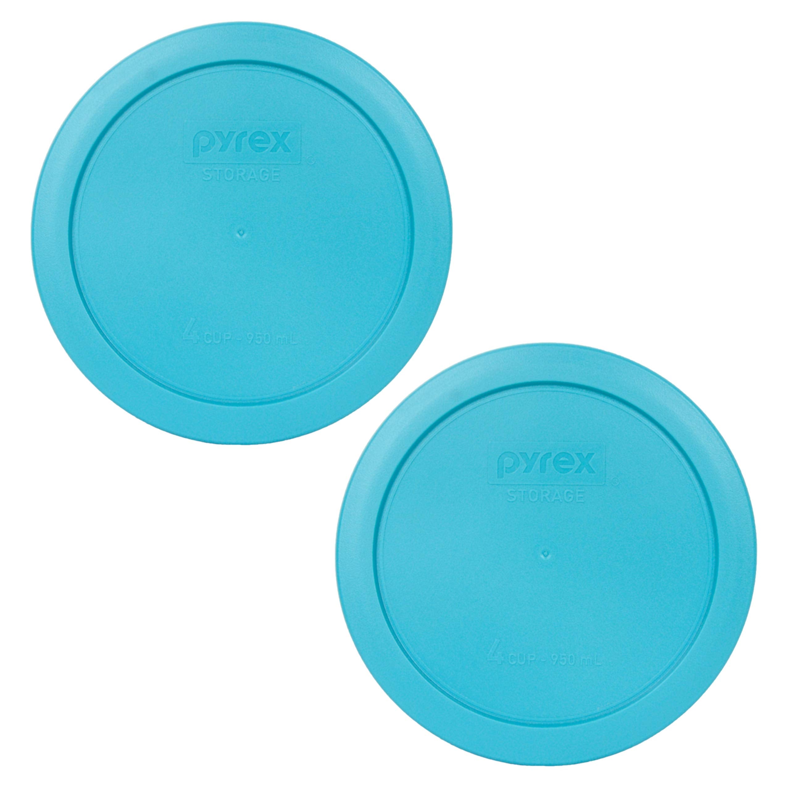 Pyrex 7201-PC 4-cup Surf Blue Replacement Food Storage Lid, Made in the USA - 2 Pack