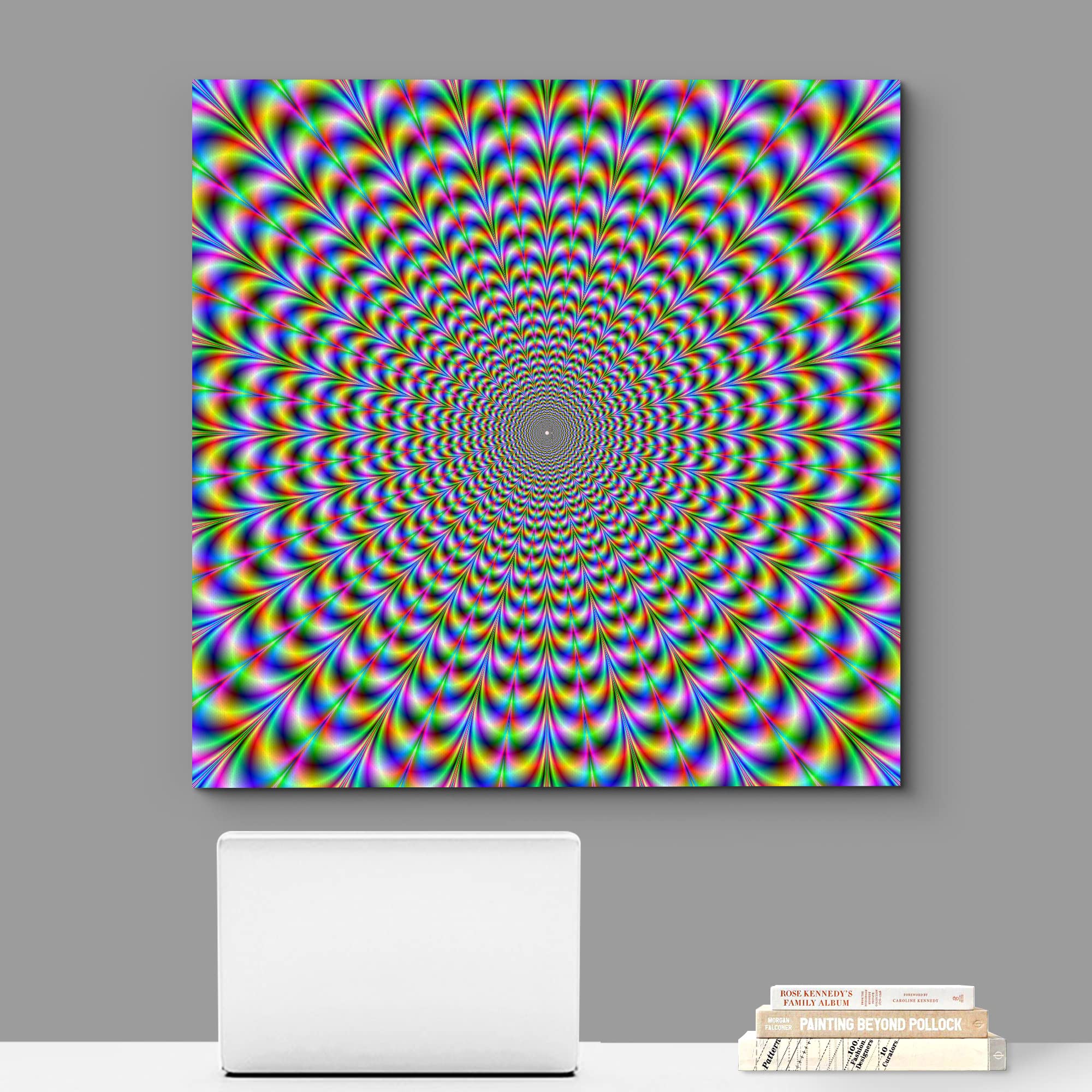 Wall26 - Canvas Prints Wall Art - Holographic Optical Illusion Spiral Rainbow | Modern Wall Decor/Home Decoration Stretched Gall