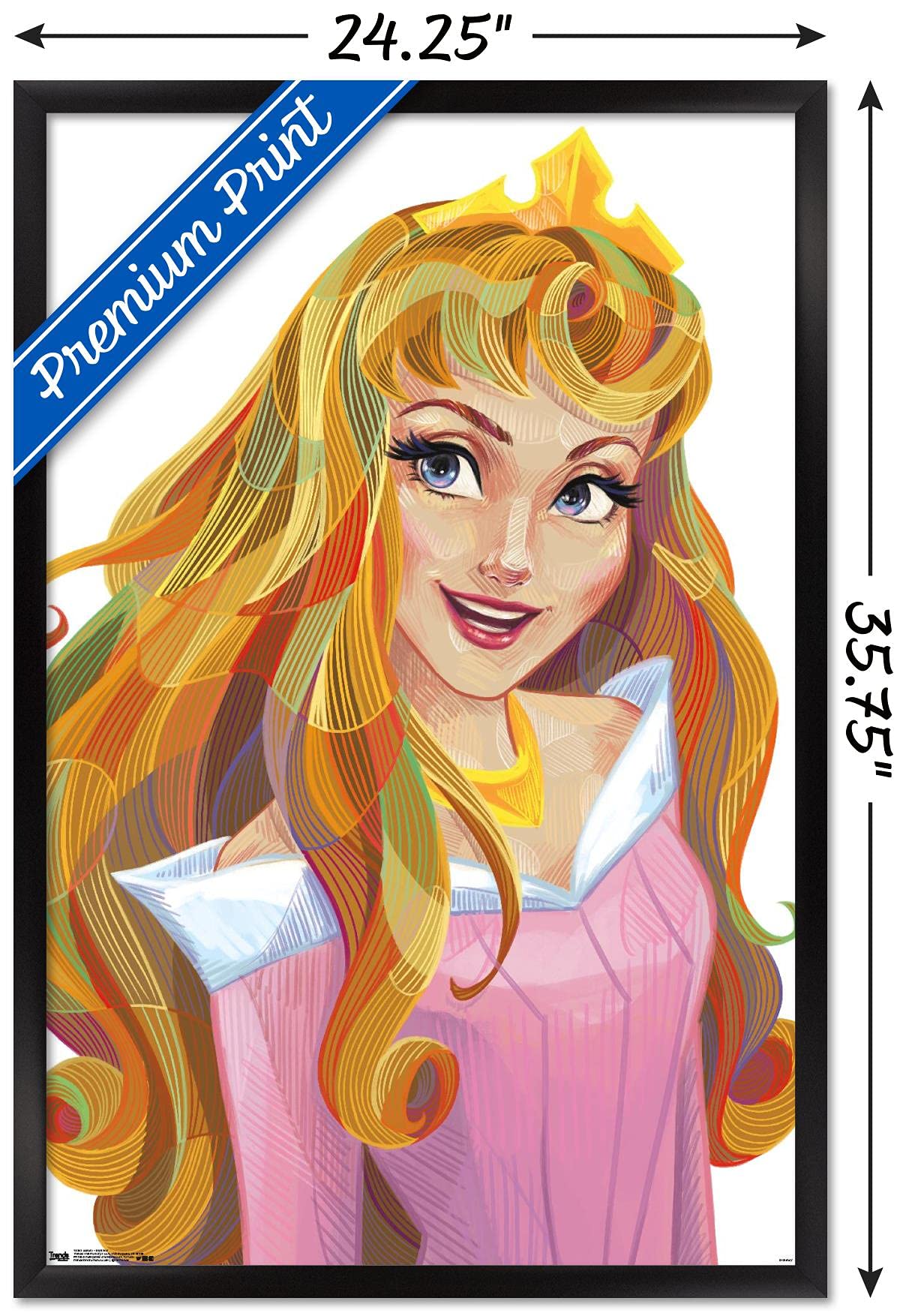 Trends International Disney Sleeping Beauty - Aurora - Stylized Wall Poster, 22.375'' X 34'', Black Framed Version