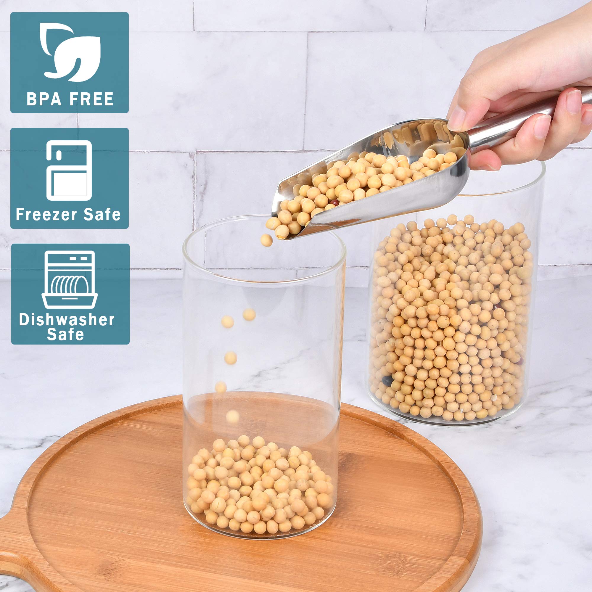 Mini Ice Scoop, 6 Ounce 6 Pcs Stainless Steel Ice Scoop Small Metal Food Scoop For Home Kitchen Shop Popcorn Candy Coffee Beans,