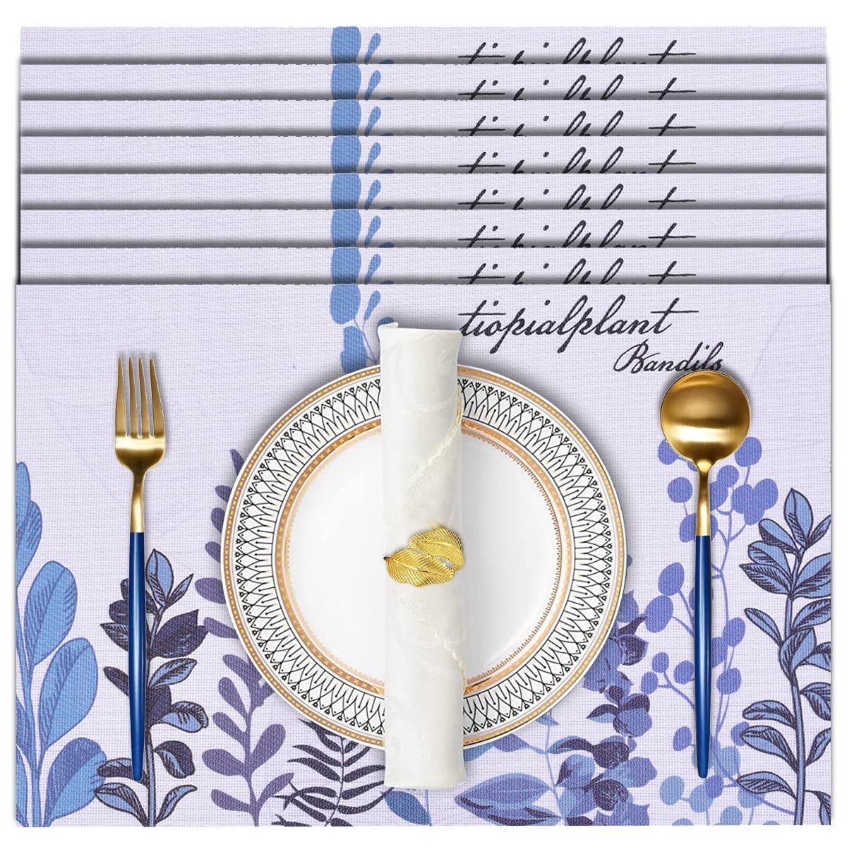 Decozen Placemats Set Of 8 - Table Protector For Kitchen Decor Scratch Heat Resistant Placemats Washable Wipeable Indoor Outdoor