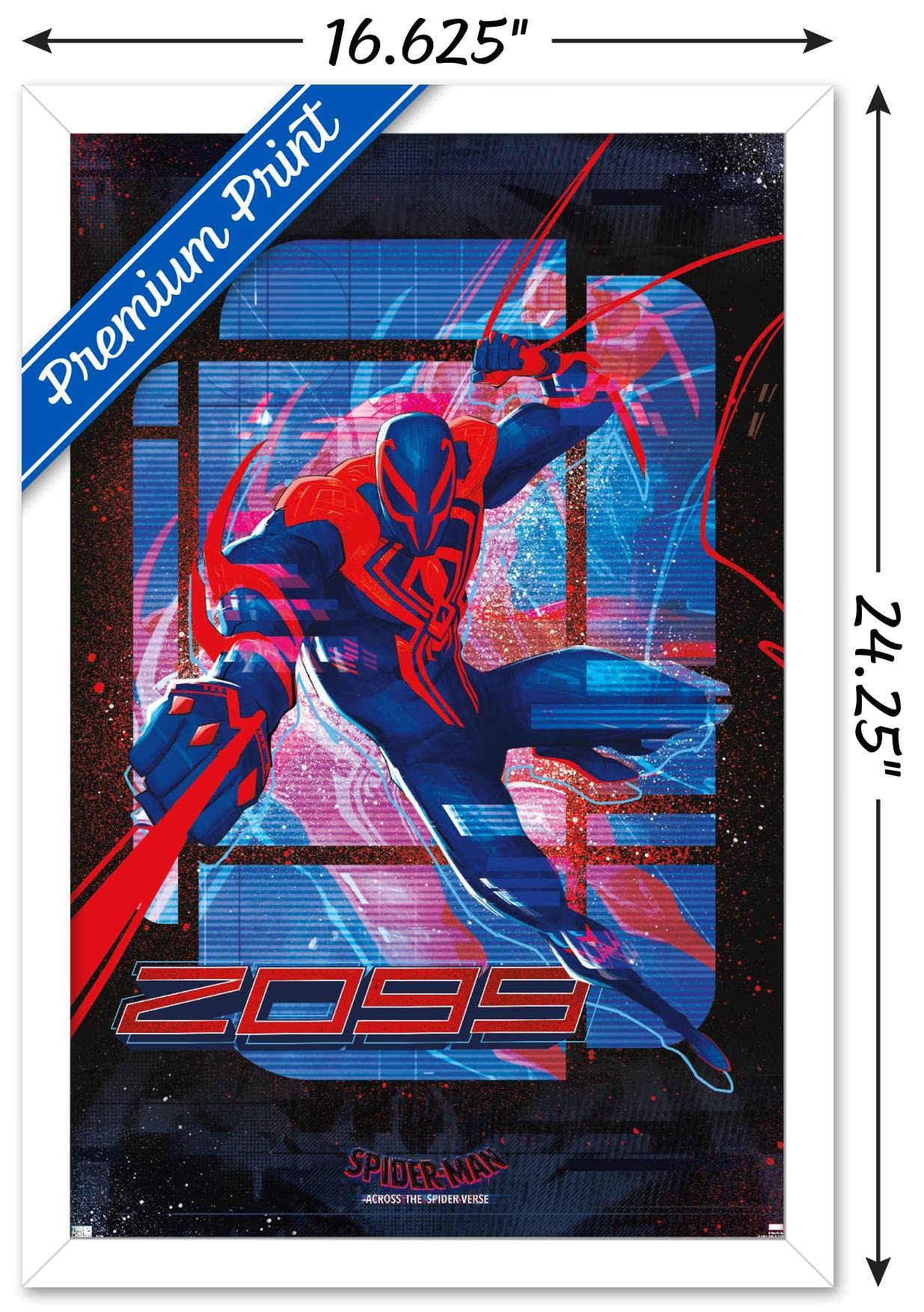 Trends International Marvel Spider-Man: Across The Spider-Verse - Spider-Man 2099 Wall Poster, 14.72'' X 22.37'', White Framed V