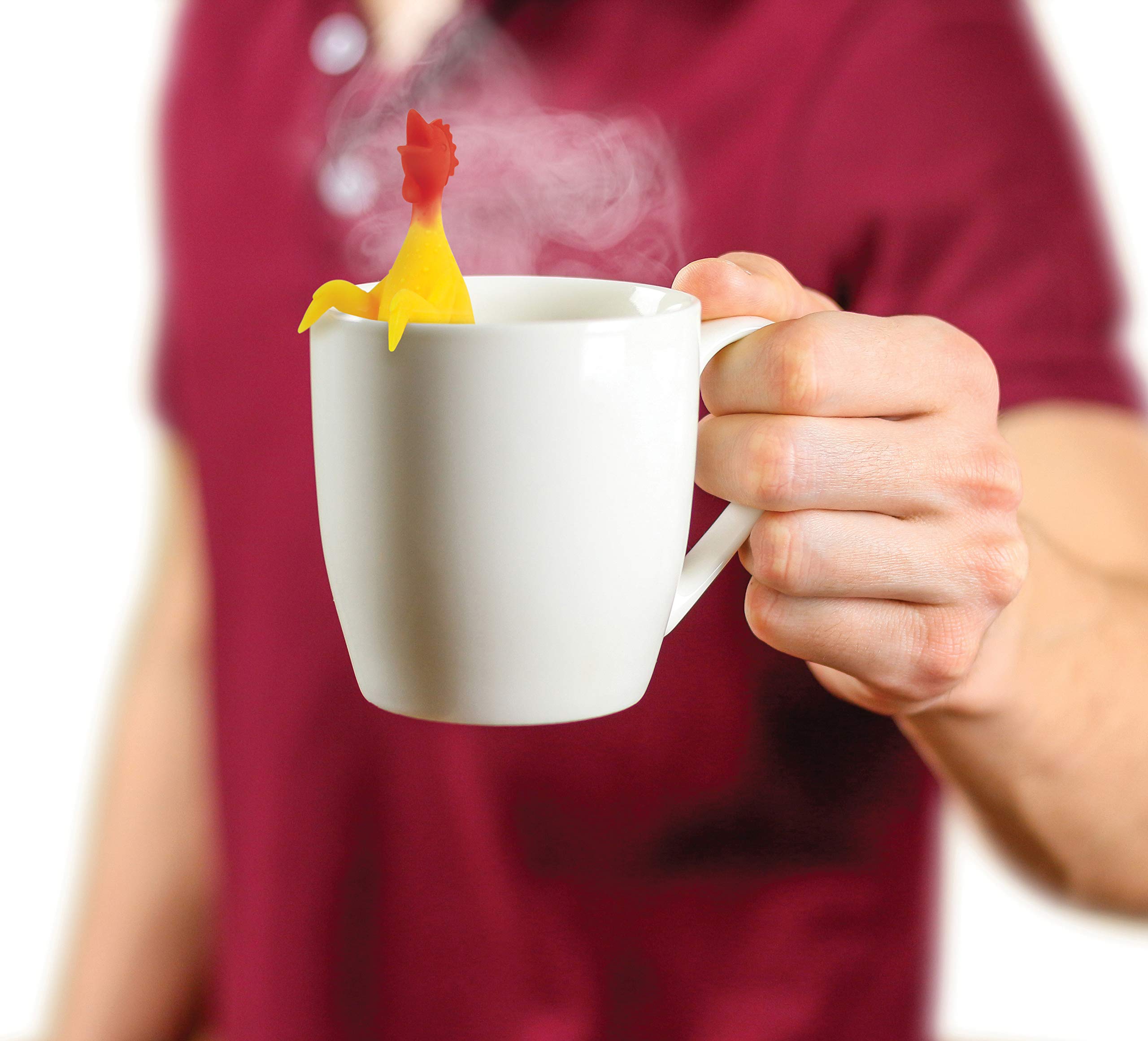 Genuine Fred, Cock-A-Doodle Brew, Chicken Reusable Silicone Tea Infuser, Yellow, Fun Gift For Tea Lovers, Clever Kitchen Gadget