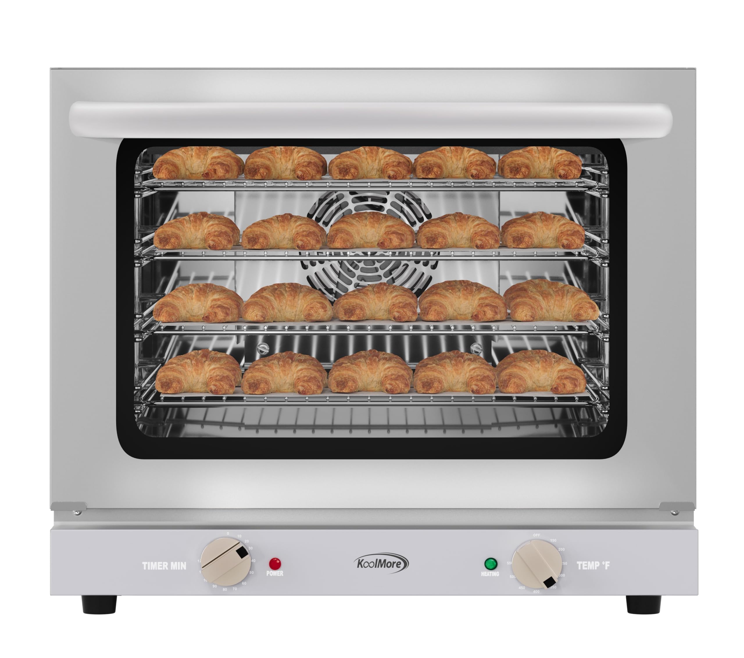 KoolMore 23 in. Countertop Convection Oven for Half-Size Pans with 4 Racks and 2800W of Power in Stainless-Steel - 208/240V, 2.3
