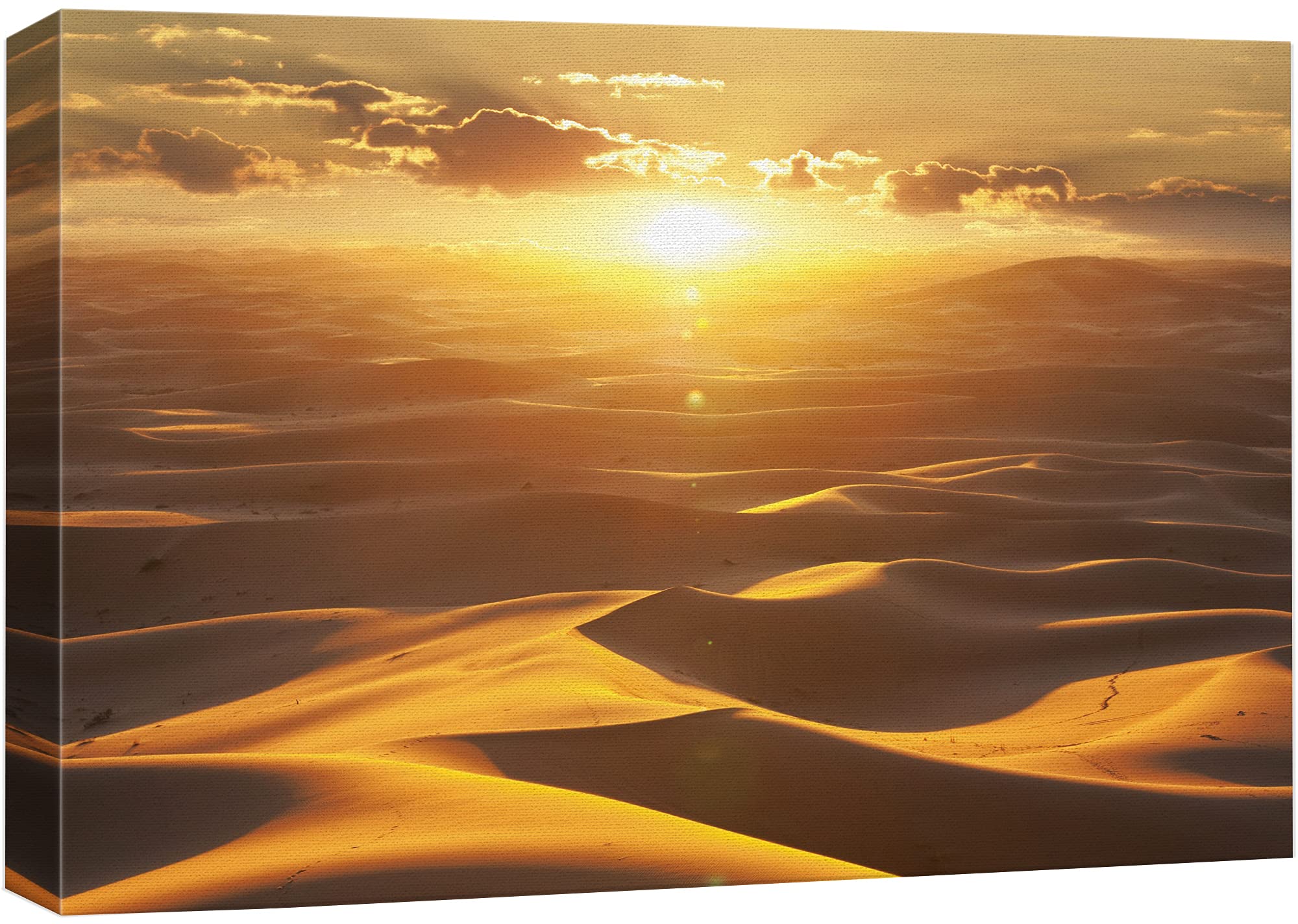Wall26 Canvas Print Wall Art Sunlight Horizon & Desert Sand Dune Landscape Nature Wilderness Photography Realism Rustic Portrait