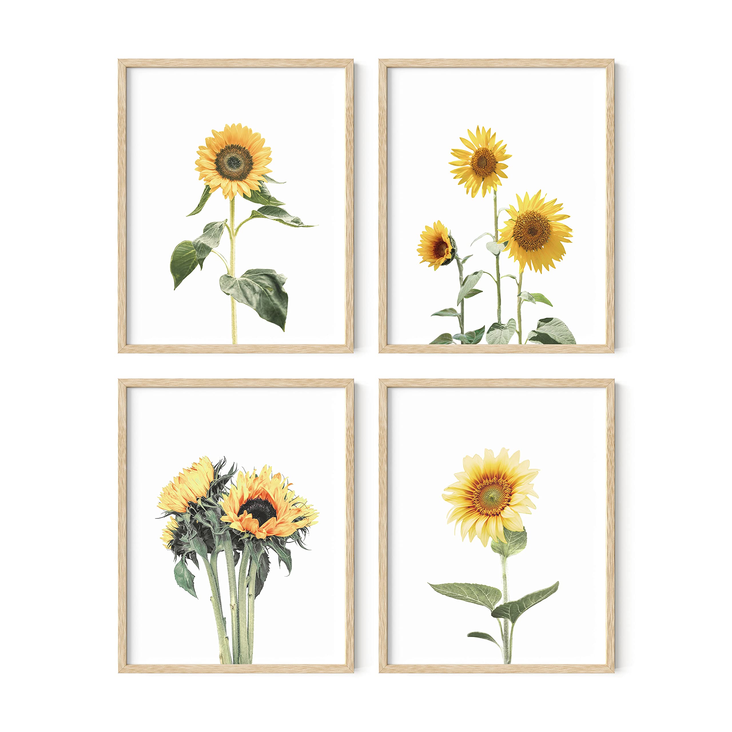 Haus And Hues Sunflower Wall Decor And Sunflower Posters Set Of 4 Sunflower Bedroom Decor Sunflower Paintings For Wall Yellow Wa