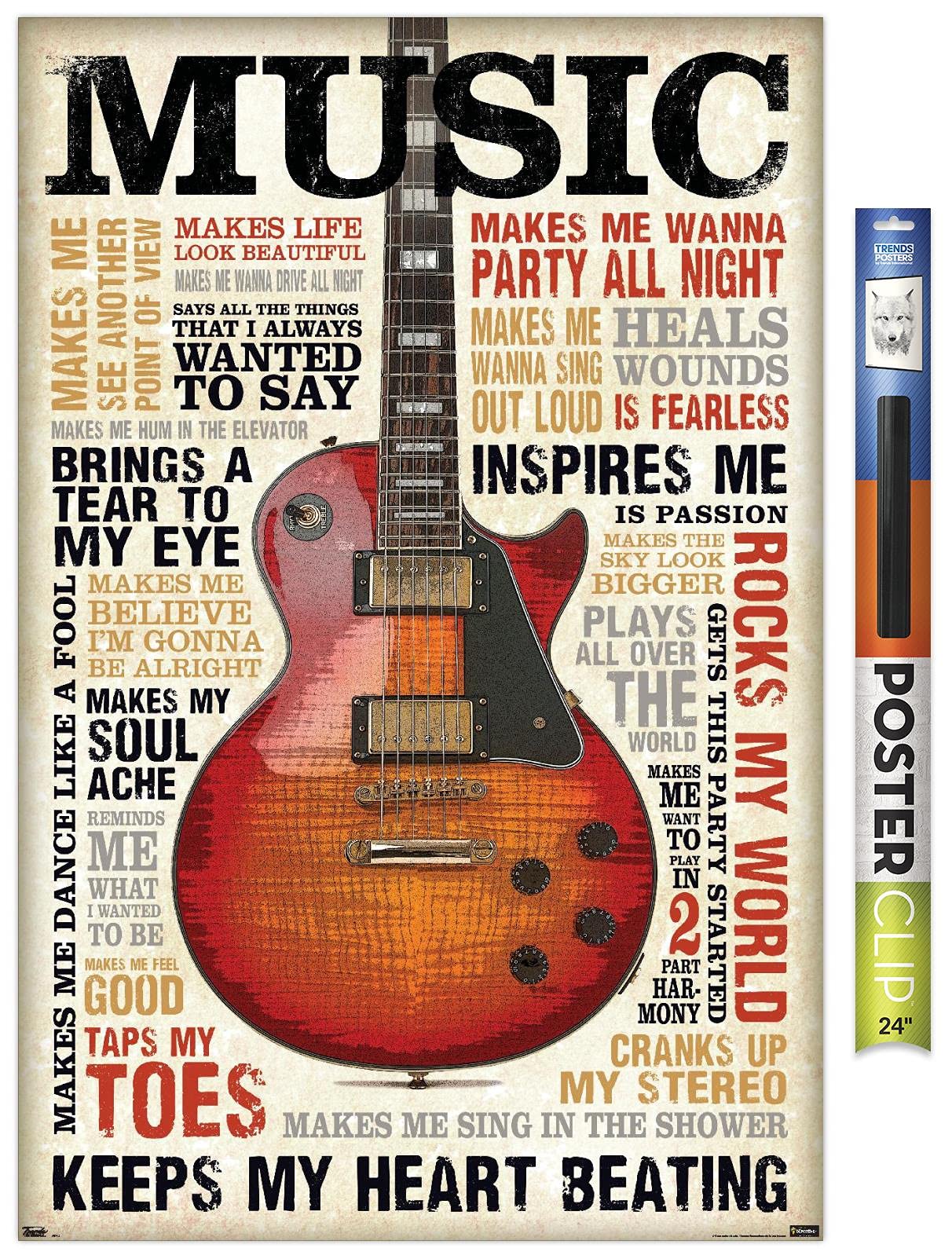 Trends International Music Inspires Me Wall Poster, 22.375'' X 34'', Poster & Clip Bundle