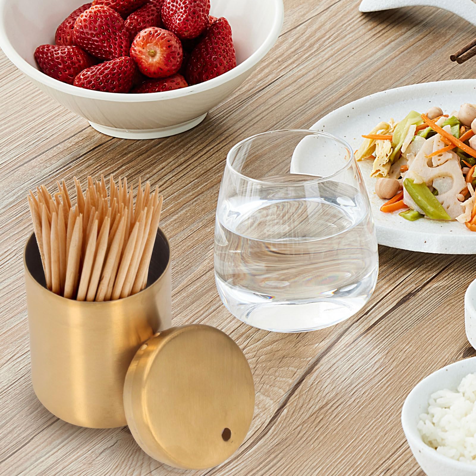 Cyrank Toothpick Holder, 3.1X2.2In Stainless Steel Toothpick Holder Dispenser Pocket Toothpick Holder Metal Toothpick Storage Bo