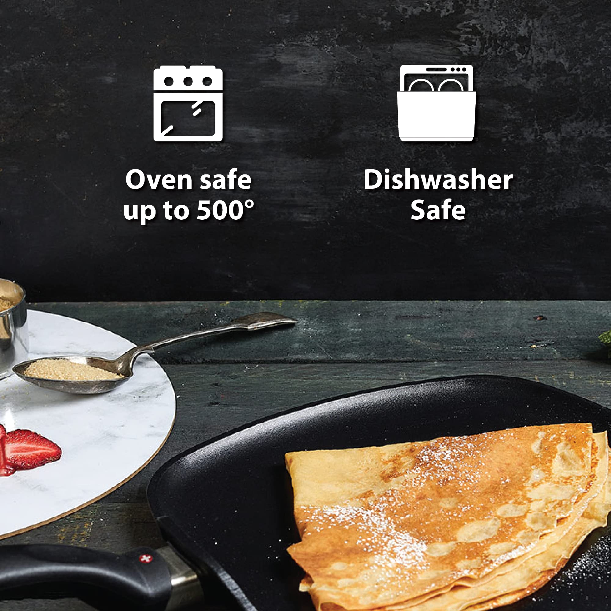Swiss Diamond 10.25'' Plett Pan (Swedish Pancake Pan) Nonstick Induction Diamond Coated Aluminum Dishwasher/Oven Safe Plett Pan