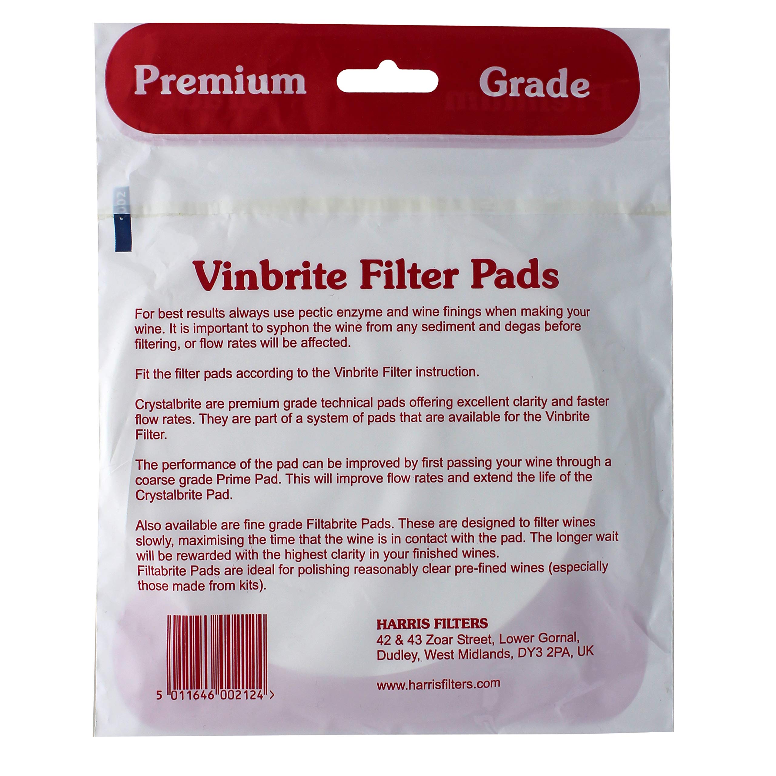 3X Harris Crystalbrite Filter Pads 5-Pk Use With Harris Vinbrite Mk3 Filter Kit