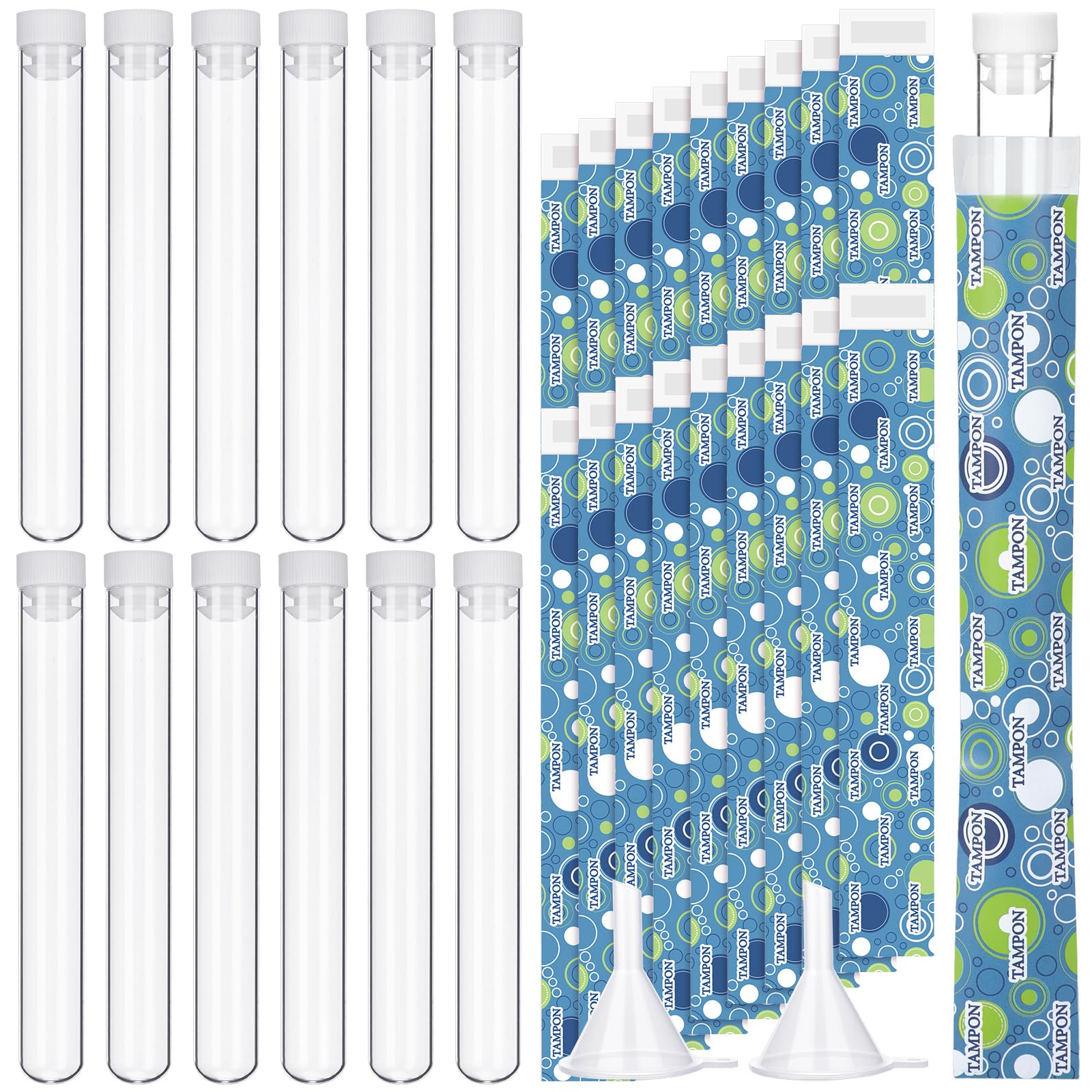 Copkim 38 Pcs Tampon Tube Set Included Plastic Travel Tube Containers for Women Tampon Reusable Wrappers(Classic Style)