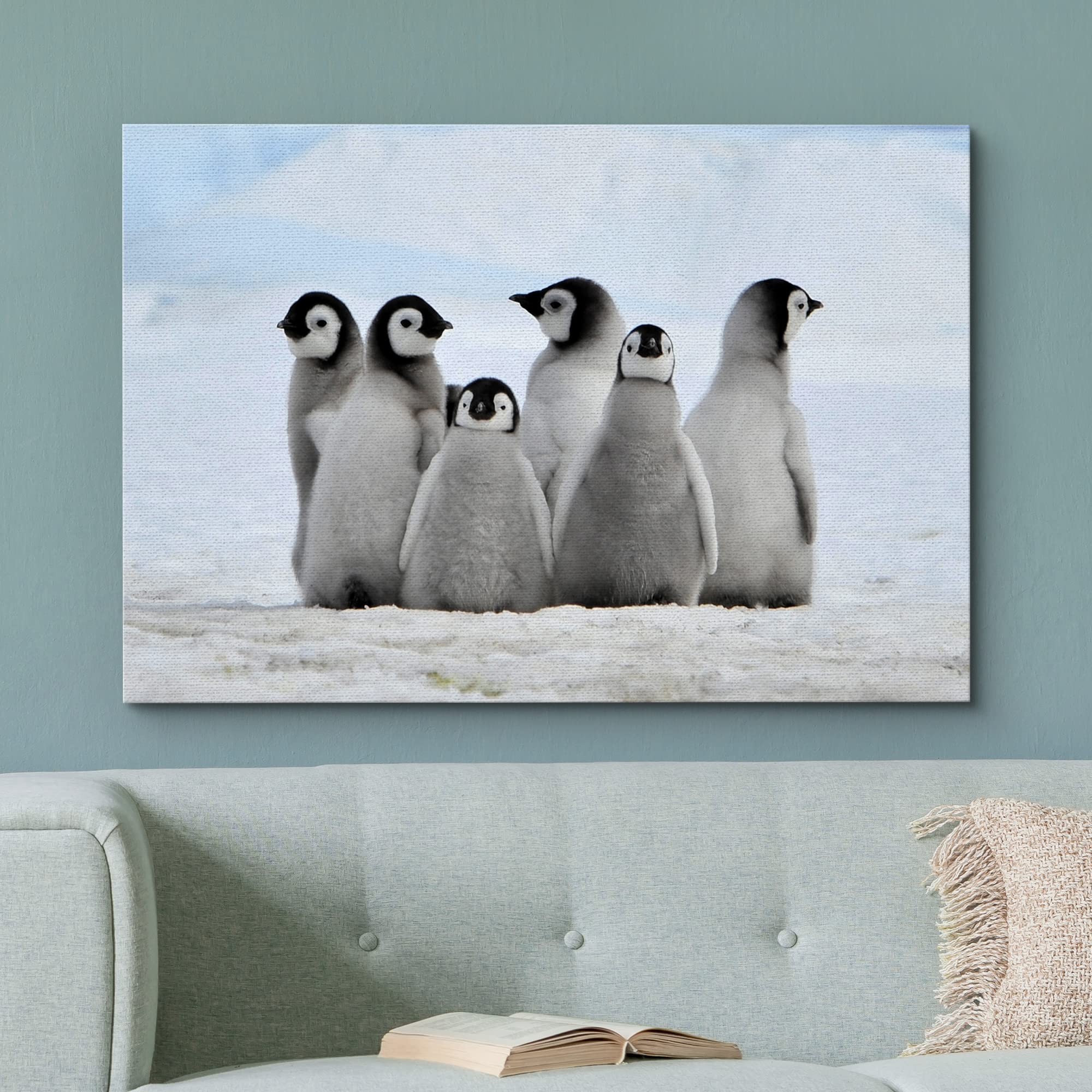 Wall26 - Canvas Wall Art - Little Penguins - Giclee Print Gallery Wrap Modern Home Art Ready To Hang - 12'' X 18''