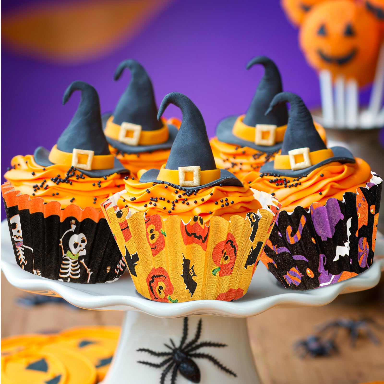 600 Pcs Halloween Mini Cupcake Liners Halloween Candy Cups Halloween Baking Cups Muffin Liners For Halloween Party Decorations S