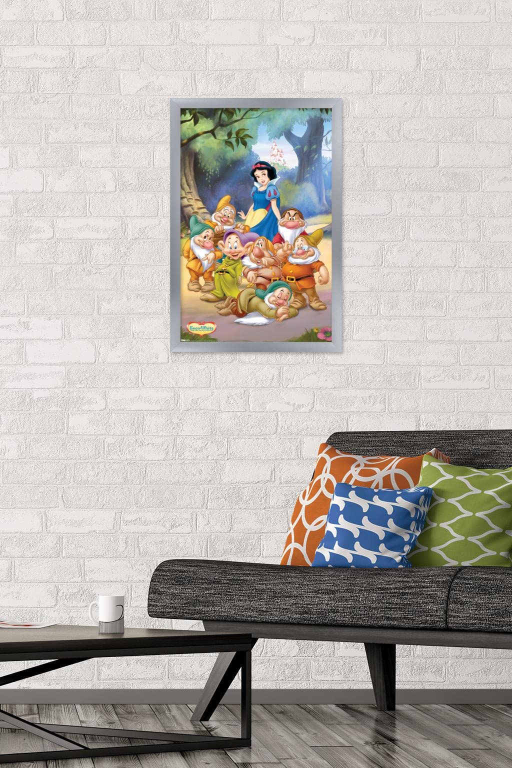Trends International Disney Snow White And The Seven Dwarfs - Group Wall Poster, 14.725'' X 22.375'', Silver Framed Version
