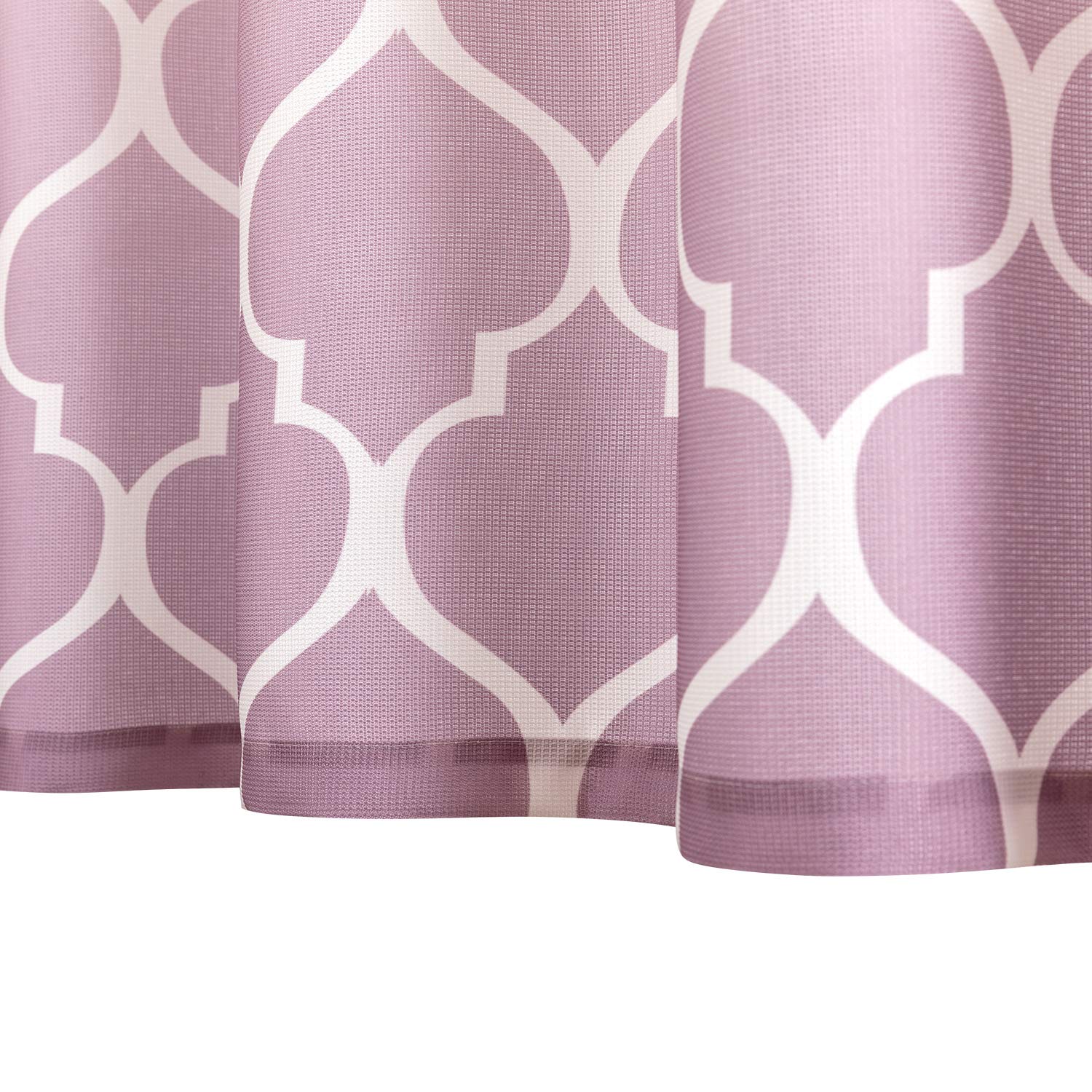 Jinchan Ombre Purple Shower Curtain Quatrefoil Pattern Fabric Shower Curtains For Bathroom Decor, Moroccan Tile Modern Waterproo