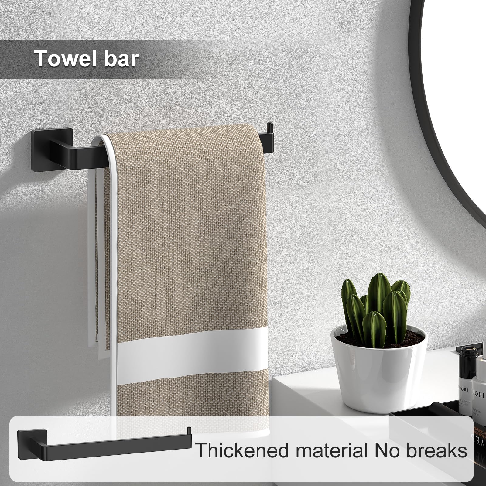 Lfba Toilet Paper Holder Collision Avoidance Towel Racks For Bathroom Thickened Material 304 Stainless Steel Towel Bar 10-Piece