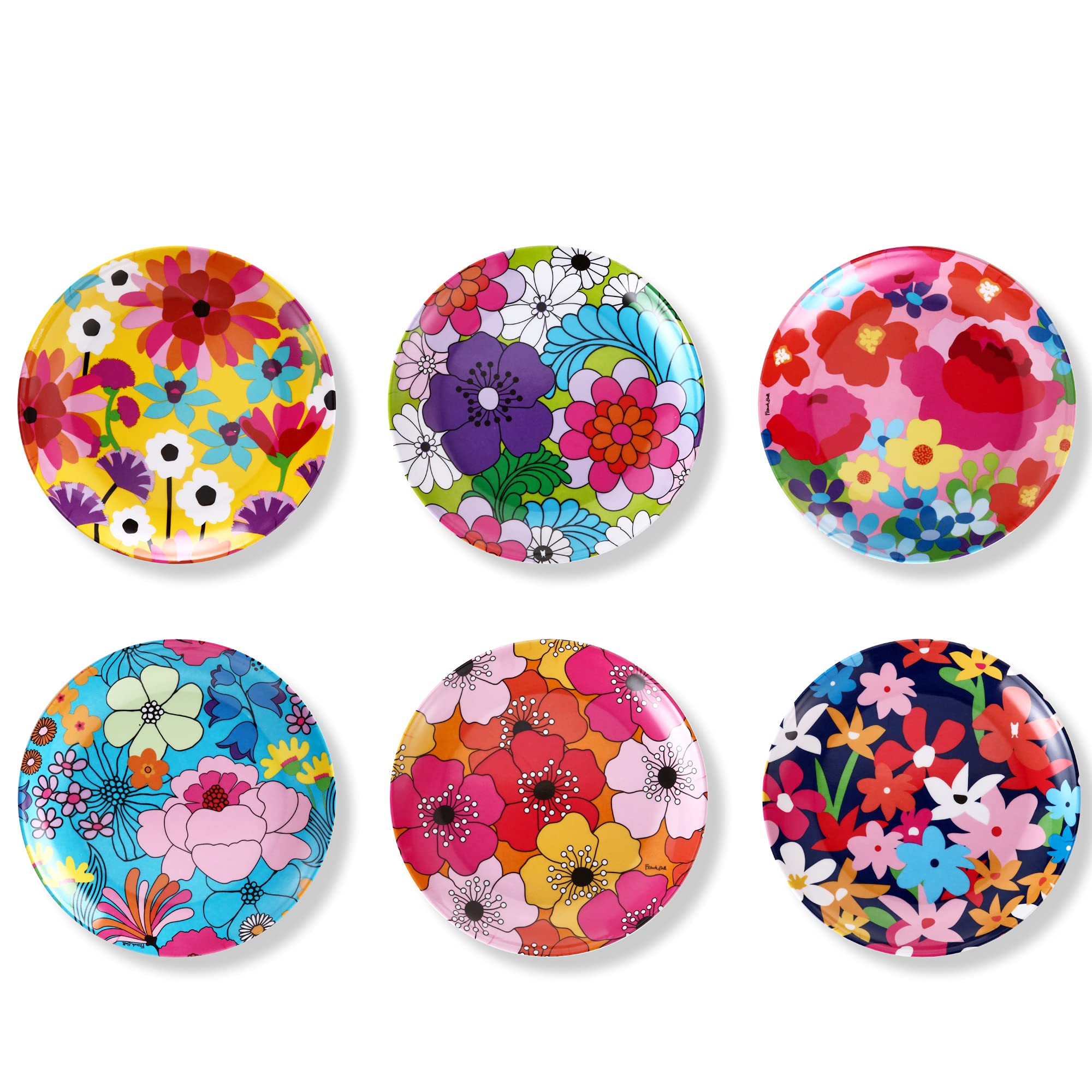 French Bull Melamine Assorted Plates-6 Piece Set -Melamine Dinnerware-Platter, Serving, Party, Platter, Dish (6'' Appetizer Plat