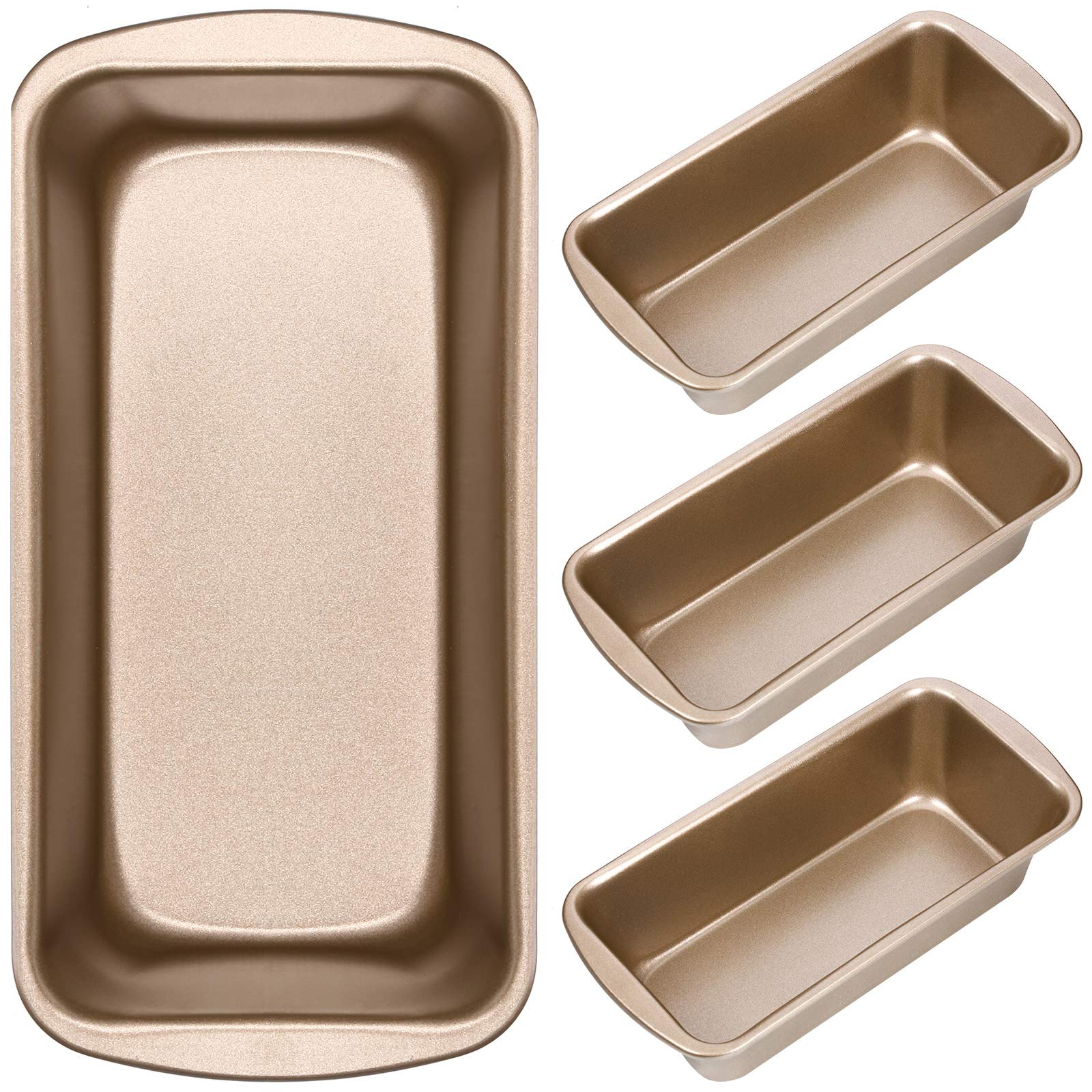 Non-Stick Loaf Pan Set, 4 Pieces Toast Baking Mold, Rectangle Baking Tray For Oven Baking (7.2 X 3.7 Inches)