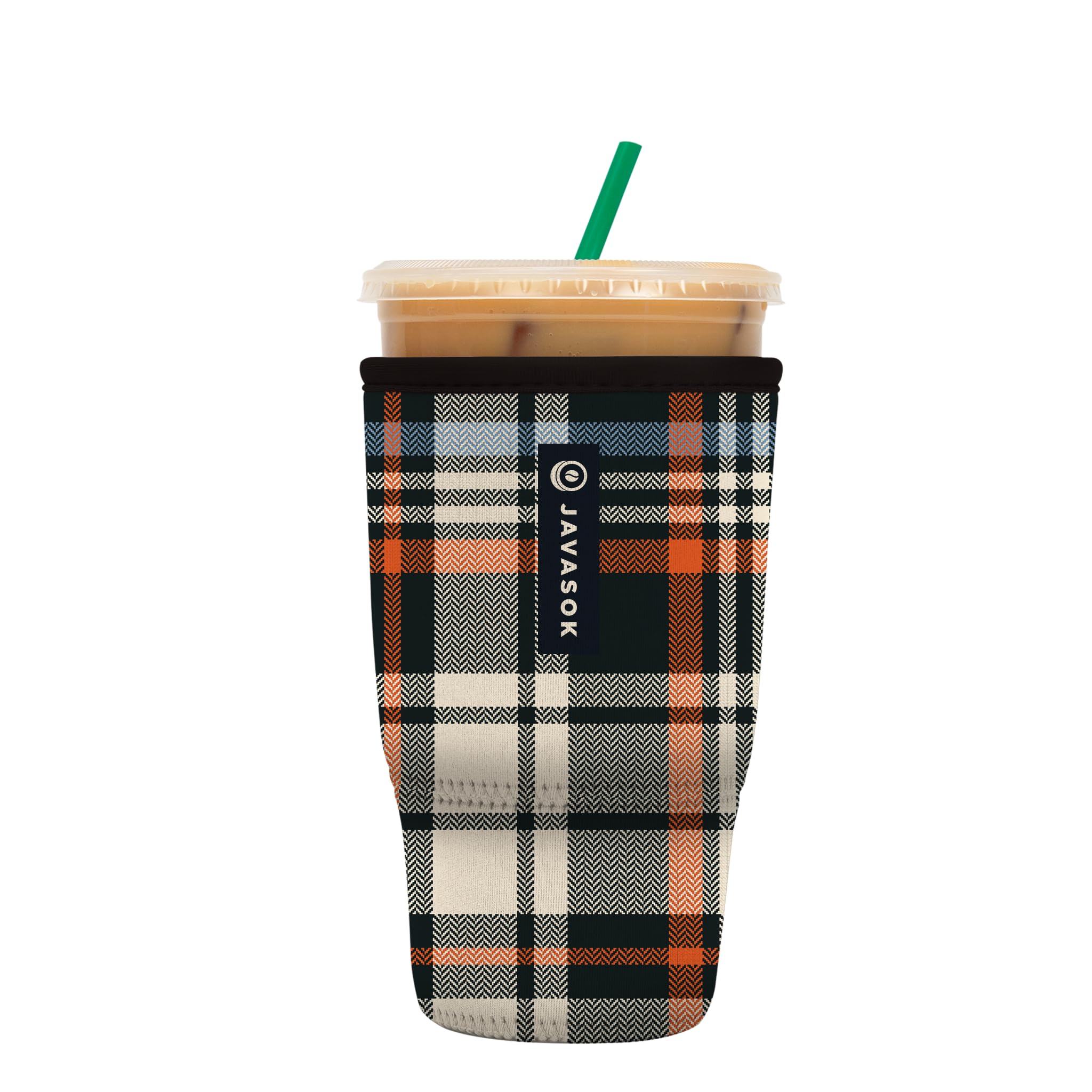 Sok It Java Sok Iced Coffee & Cold Soda Insulated Neoprene Cup Sleeve (Fall Flannel, Large: 30-32oz)