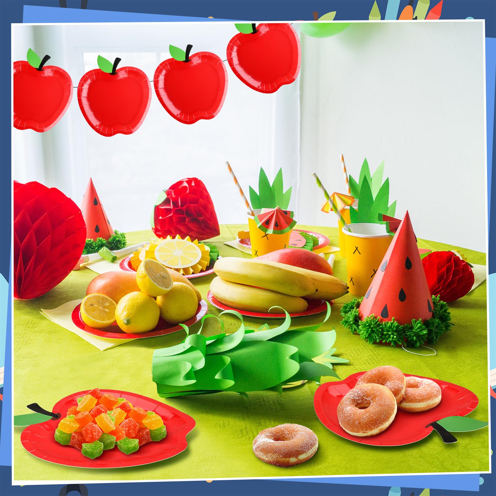 Uiifan 60 Pcs Back To School Paper Plates Red Apple Shaped Disposable Plates Snow Party Apple Decorations Red Decorative Tablewa