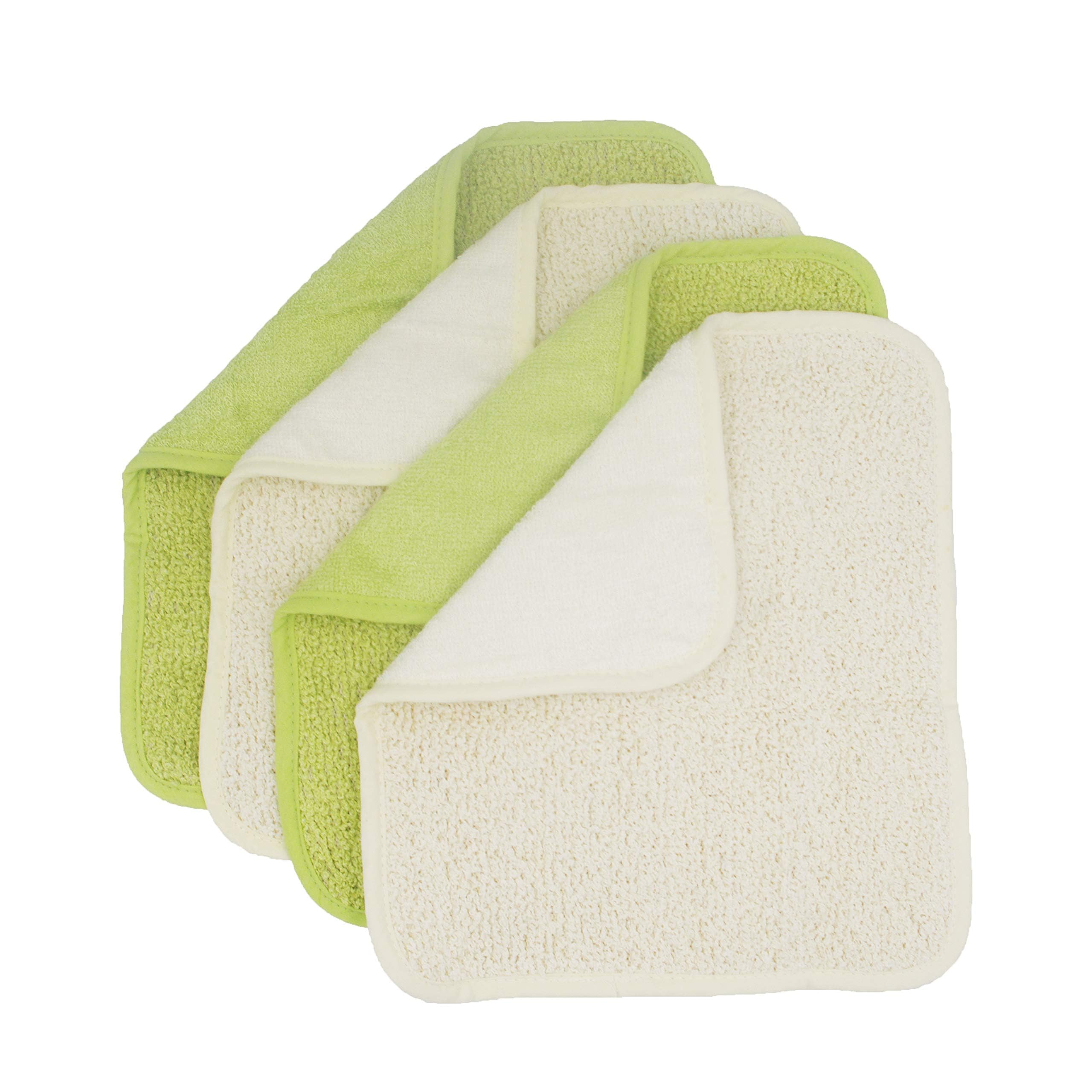 Natural Organic Ramie And Rayon Made From Bamboo Dual Sided Washcloths Hand Towels Ultra Soft For Shower Bath Spa, Gentle For Bo