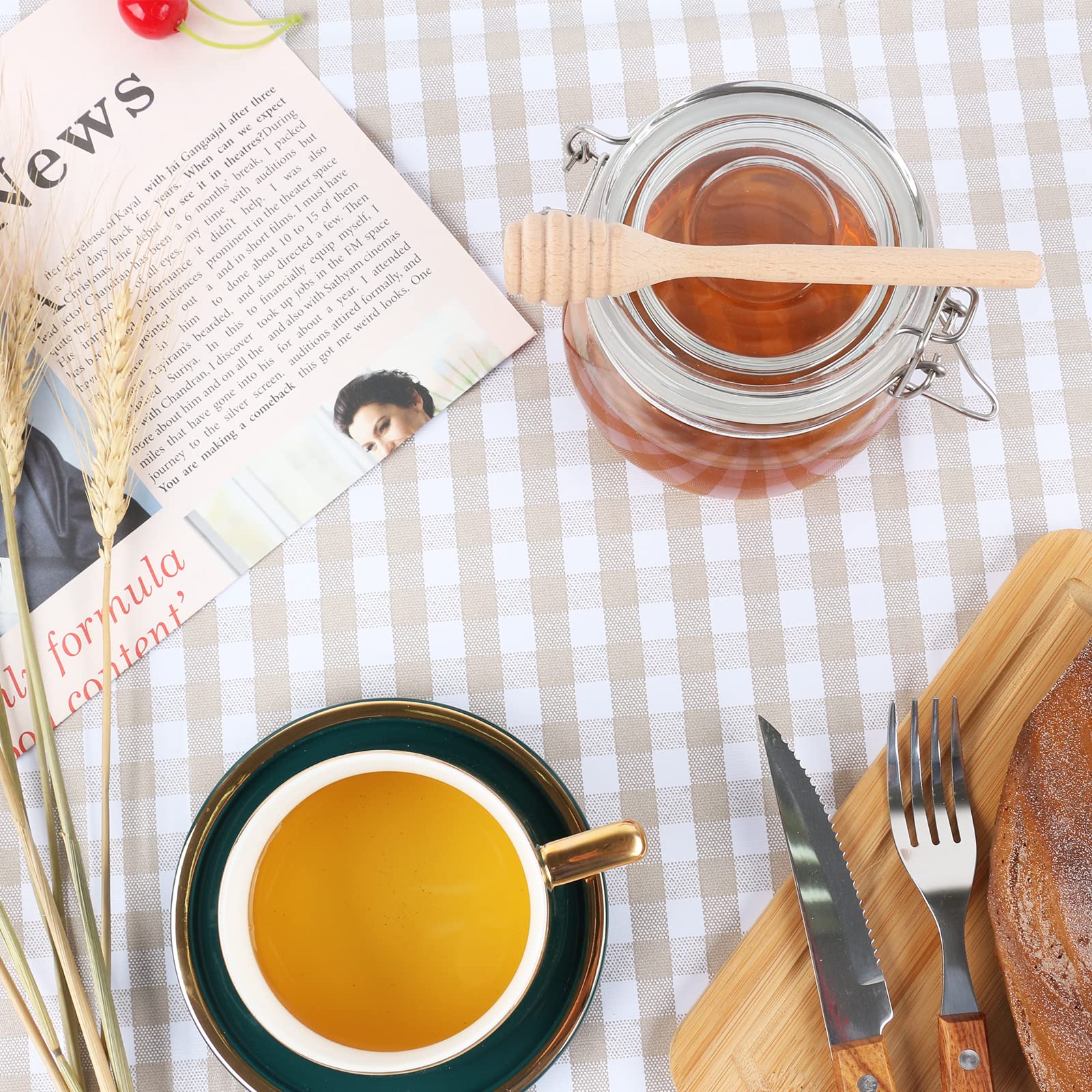 Desiole Wooden Honey Dipper Stick - Honey Spoon Honey Server Honey Stirrer Honey Wooden Dipper Wedding Party Gift Craft