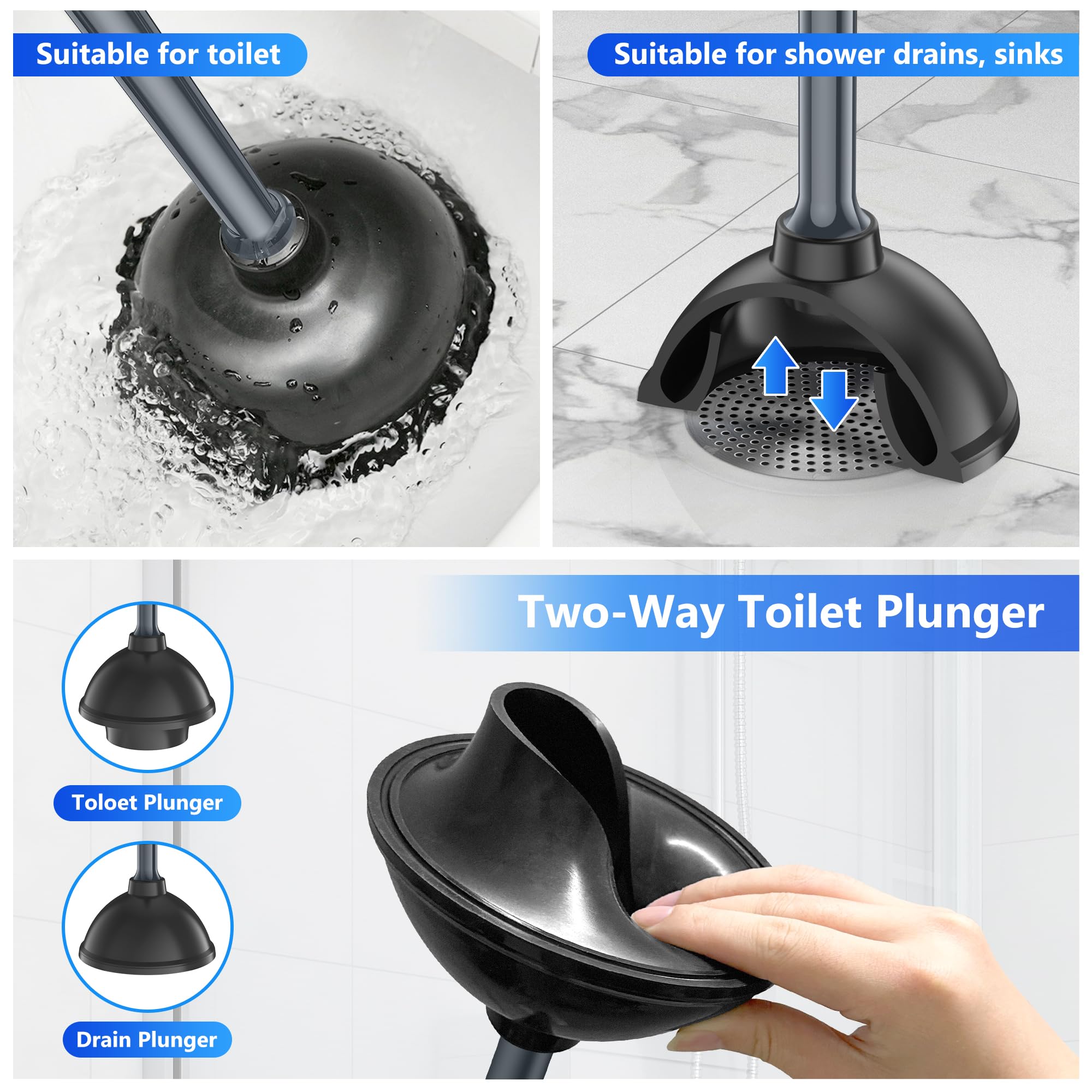 Lovloy Toilet Plunger With Holder, Plunger With Unique Holder, Plungers For Bathroom With Holder, Toilet Plunger Heavy Duty (1,