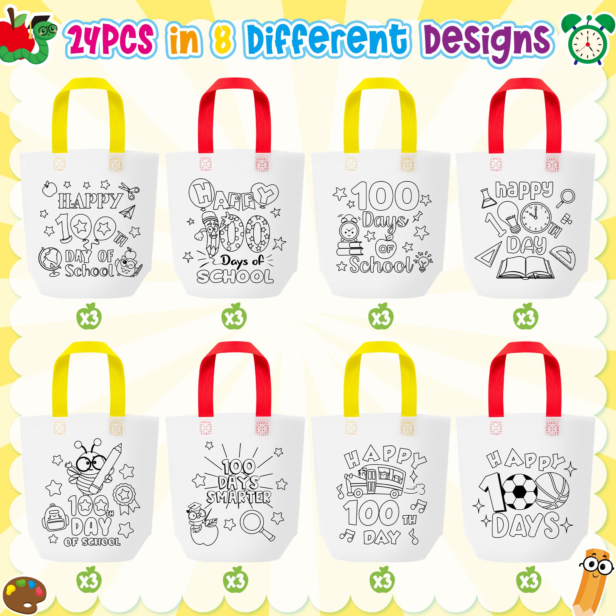 Valentine Coloring Goodie Bags For Kids - 24Pcs Dinosaur Bulk Color Your Own Gift Bags With Handle Valentine'S Day Reusable Colo
