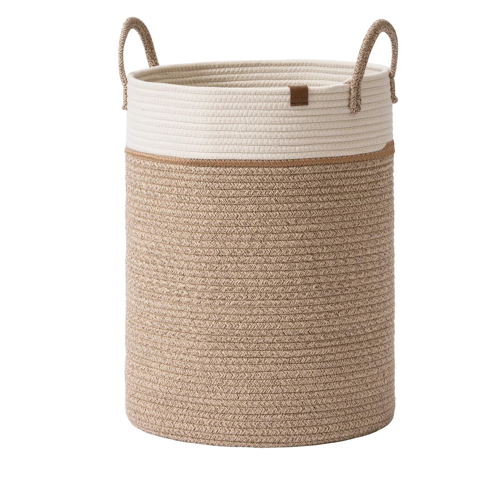 La Jolie Muse Woven Basket Rope Storage Baskets - Tall Cotton Basket, Laundry Basket For Blanket, Kids Toy, Nursery Clothes Hamp