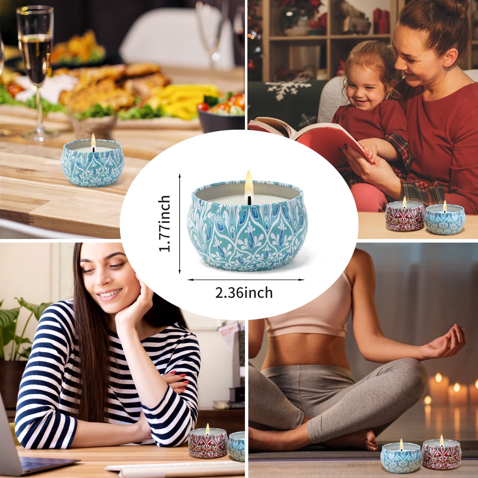 Scented Candles Gift Set 2 Pack 2.5 oz Relaxing Aromatherapy Candles for Home Scented, Stress Relief Candles Gifts for Women, Na