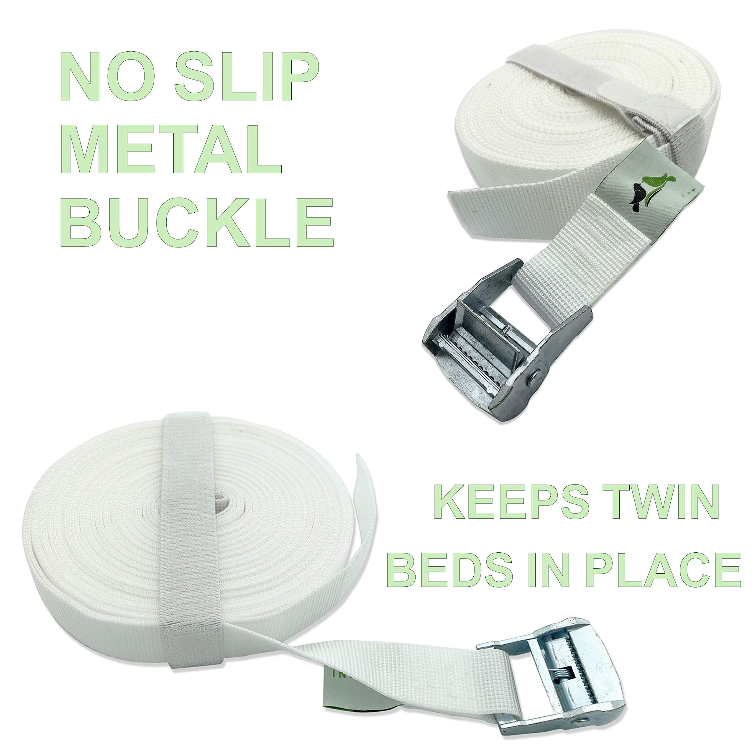 Insieme Strap For Twin Beds, 33 Ft Long Twin To King Bed Converter/Mattress Joining Strap With Adjustable Metal Buckle. Use To C