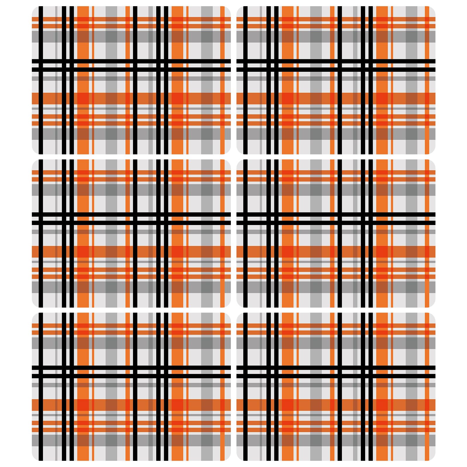 Orange Black Buffalo Plaid Fall Placemats Set Of 6 Fall Plastic Thanksgiving Table Mats Orange Black Buffalo Plaid Table Mats Ha