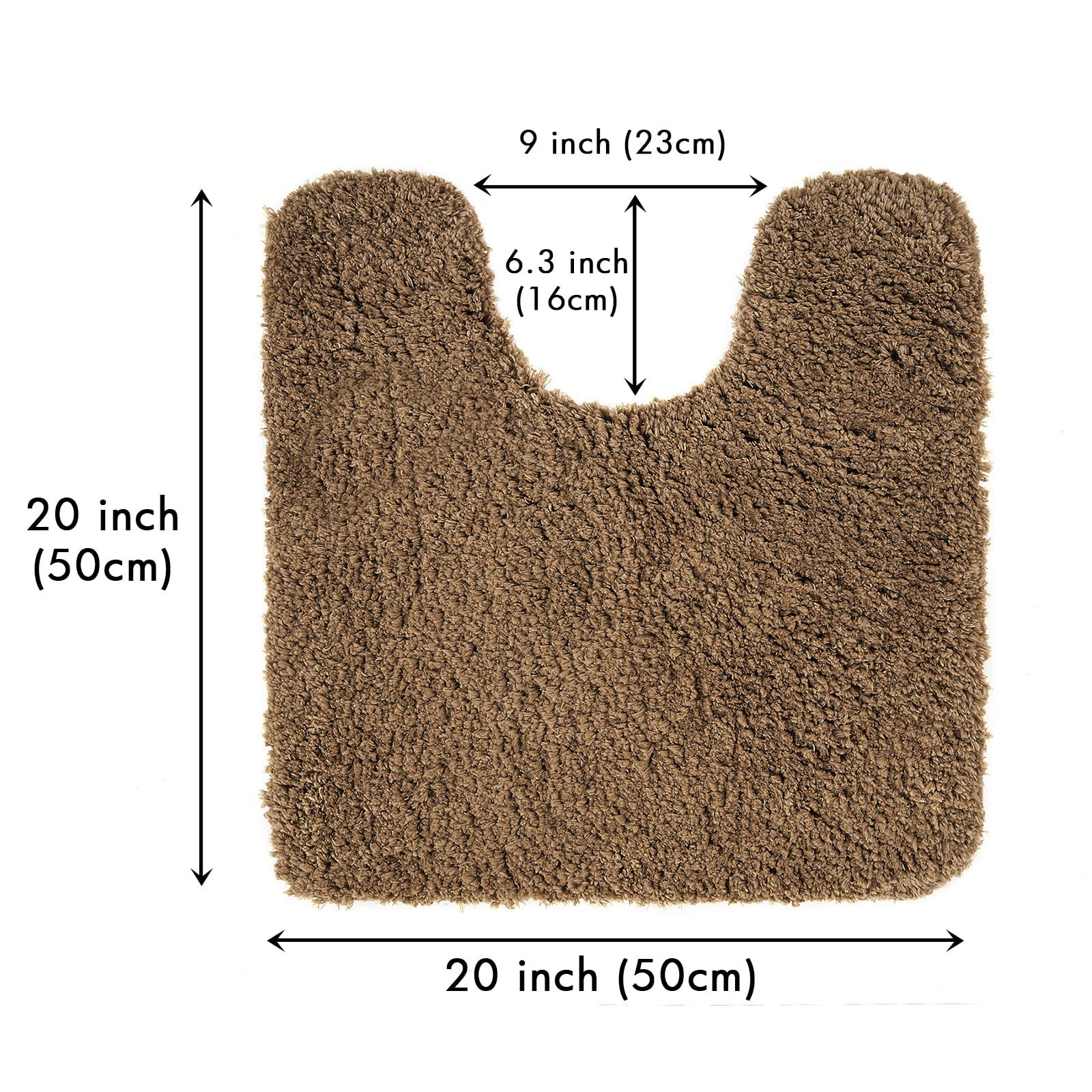 Miulee Microfiber Toilet Bath Mat U-Shaped Contour Shaggy Bathroom Rugs Non Slip Extra Thick Soft Bath Rug Absorbent Water For B